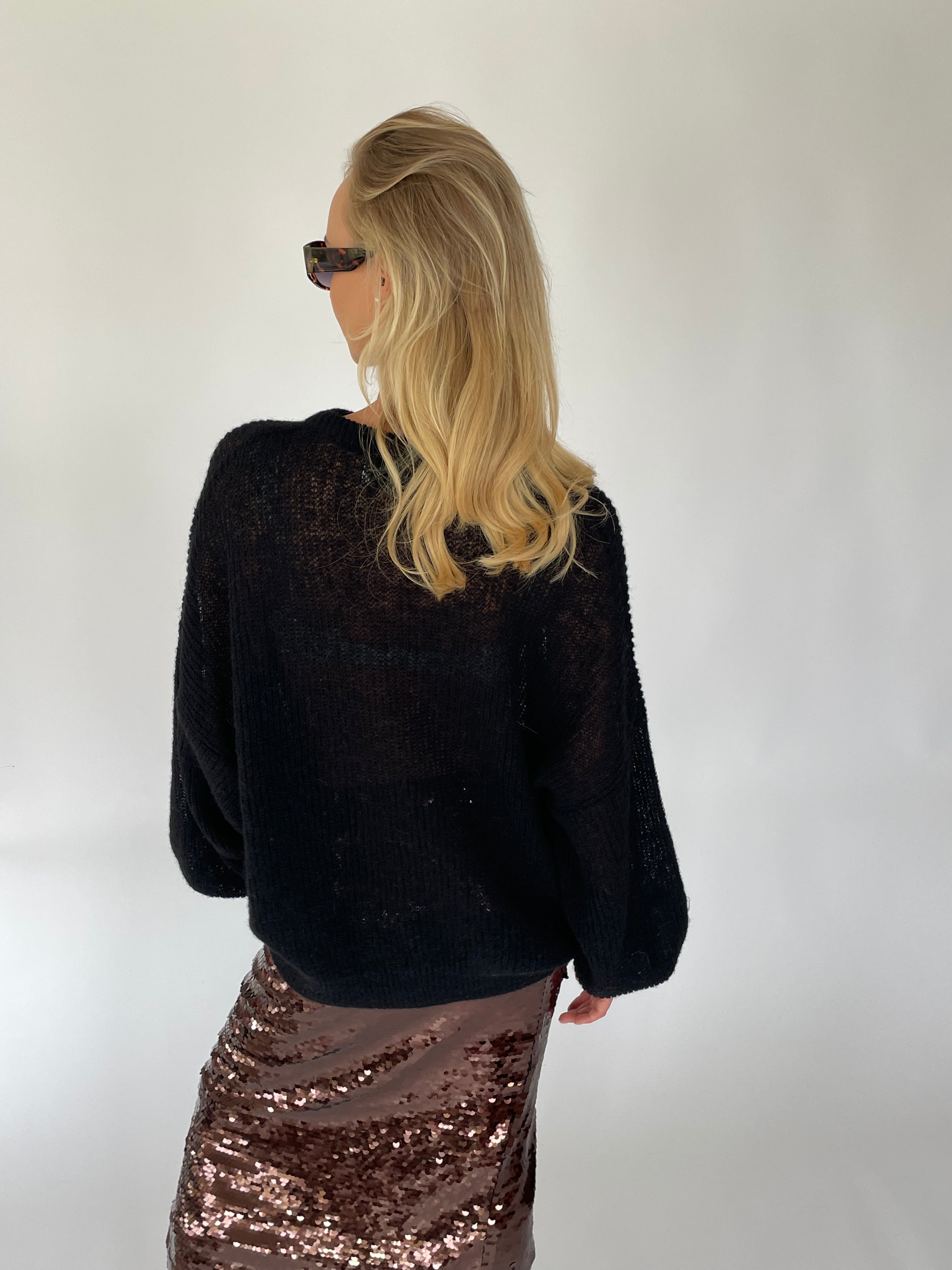 SPECIAL Alpakos ir Merino Vilnos Megztinis Juoda