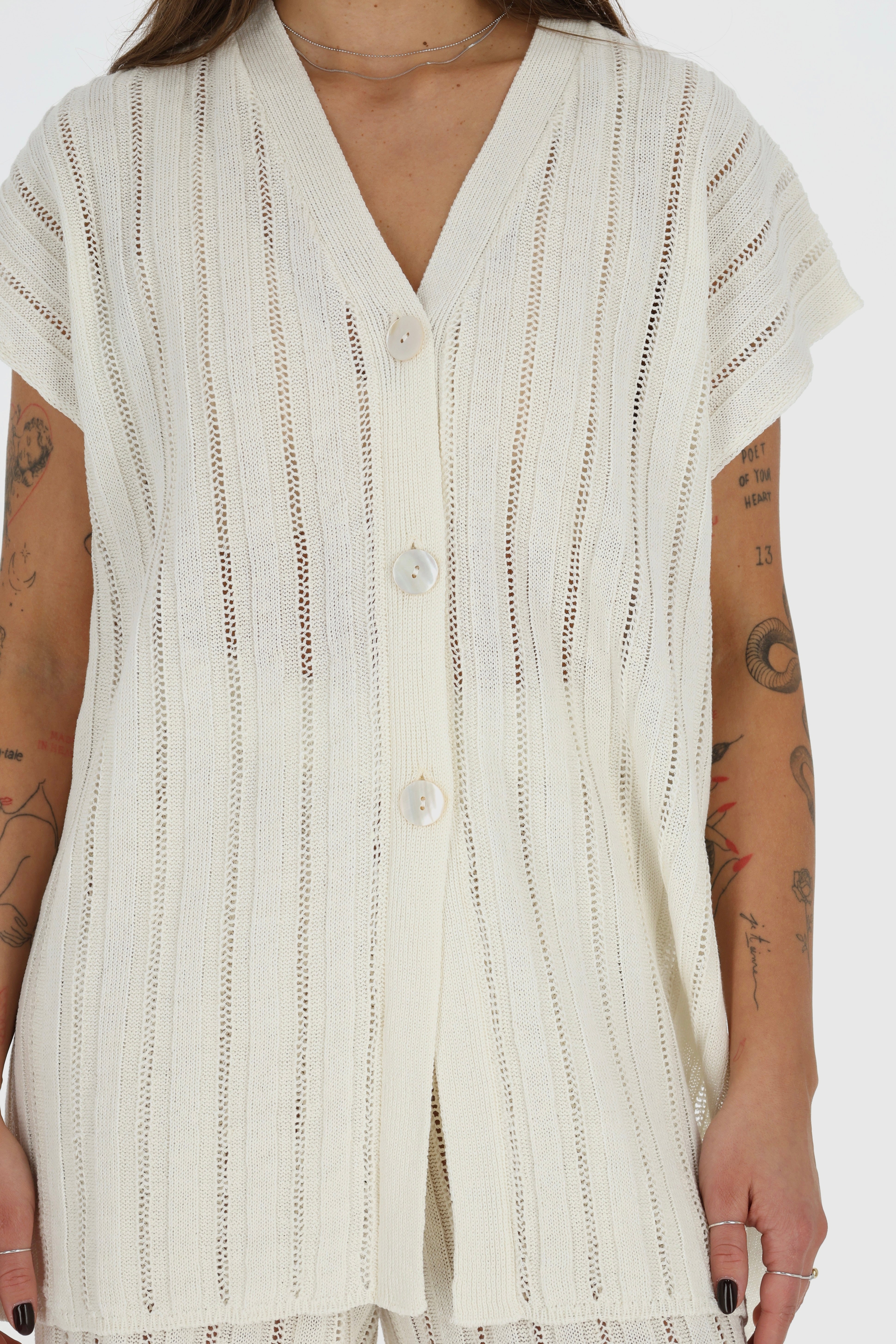 CAPRI Knitted Linen and Cotton Vest