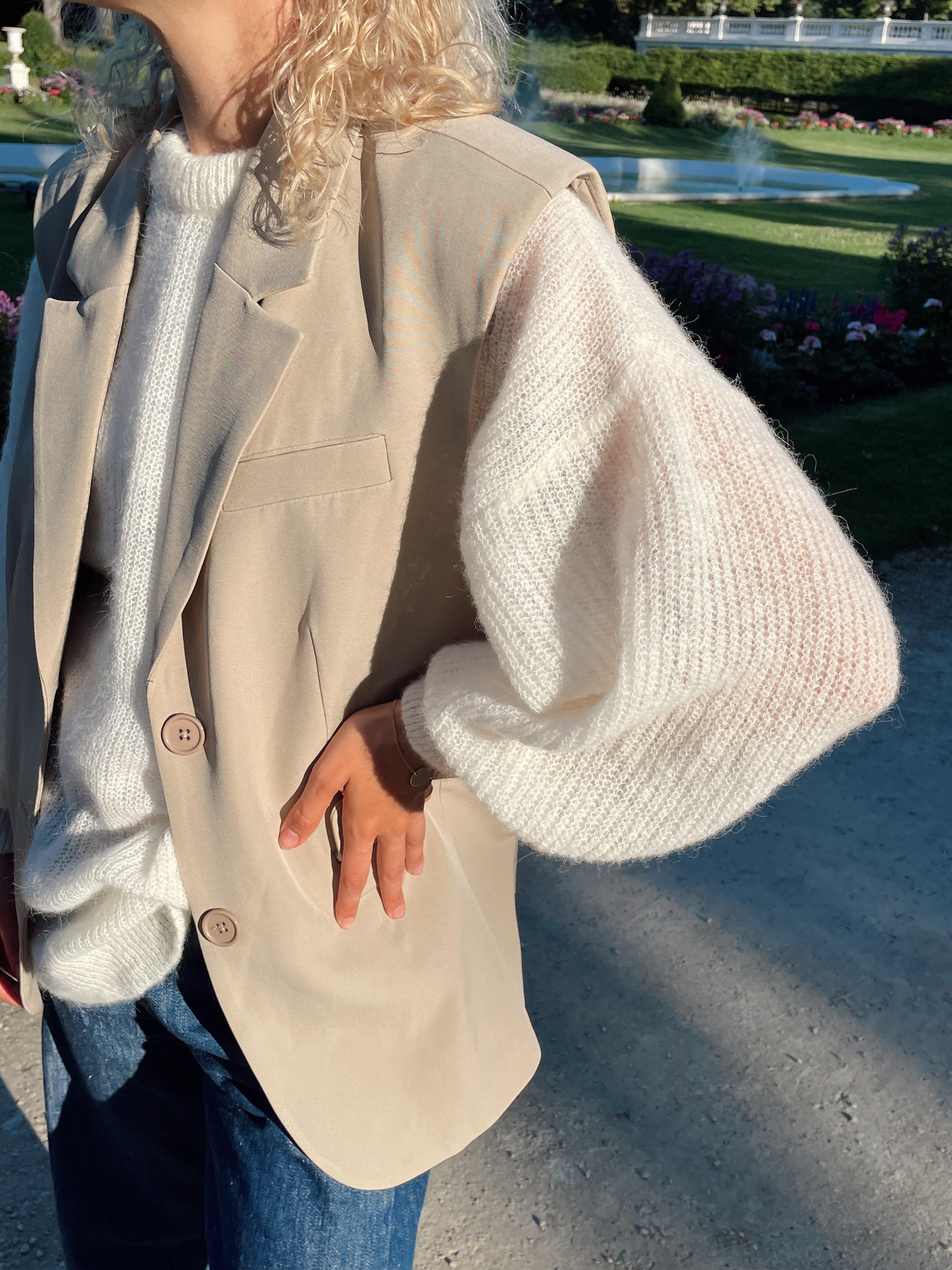 SPECIAL Alpakos ir Merino Vilnos Megztinis Balta