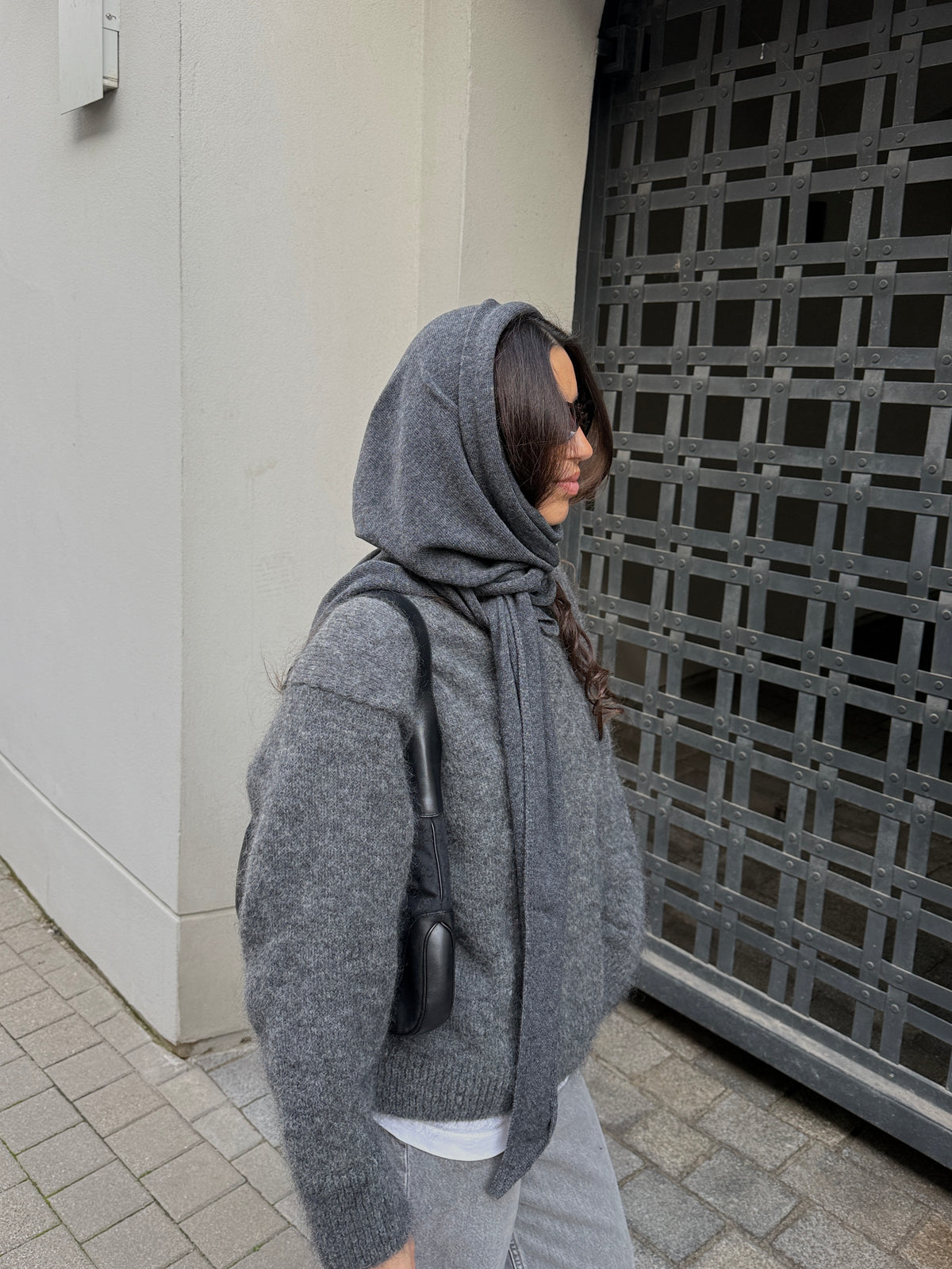 OSLO Merino Vilnos ir Kašmyro Skara Tamsiai Pilka