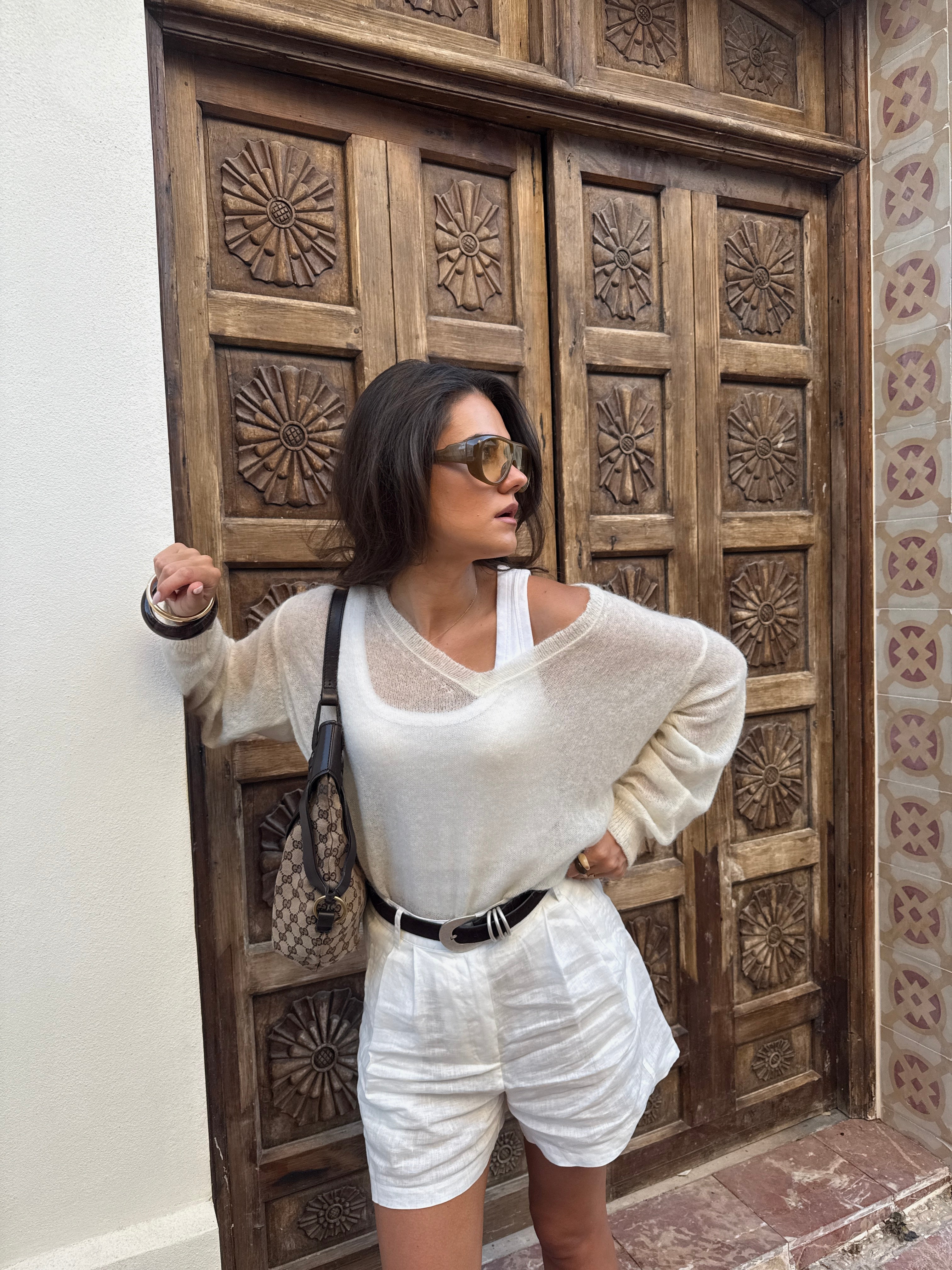 VERONA Alpaca and Merino Wool Sweater Milky White