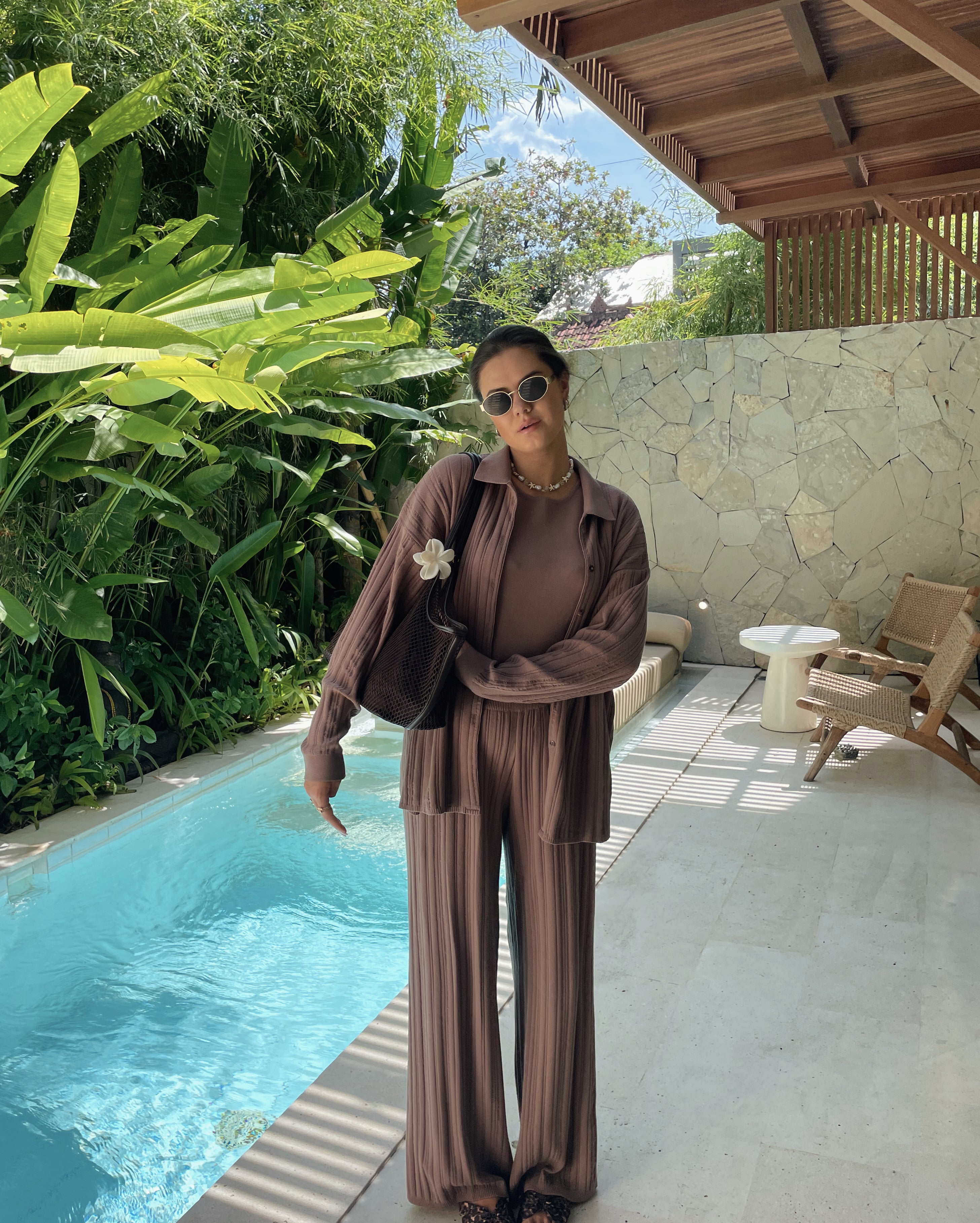 COPENHAGEN Megztos Viskozės Kelnės Ruda