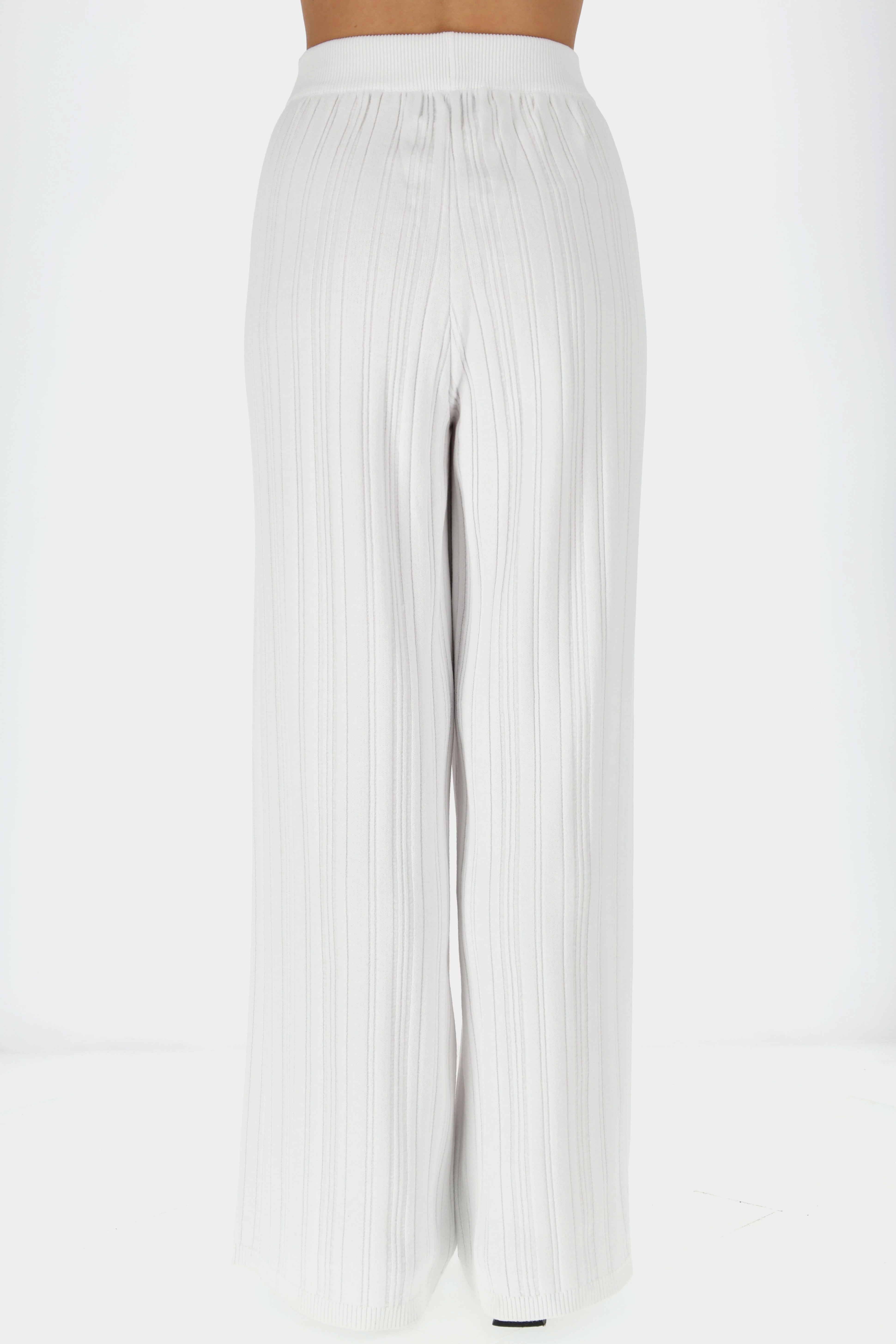 COPENHAGEN Megztos Viskozės Kelnės Balta