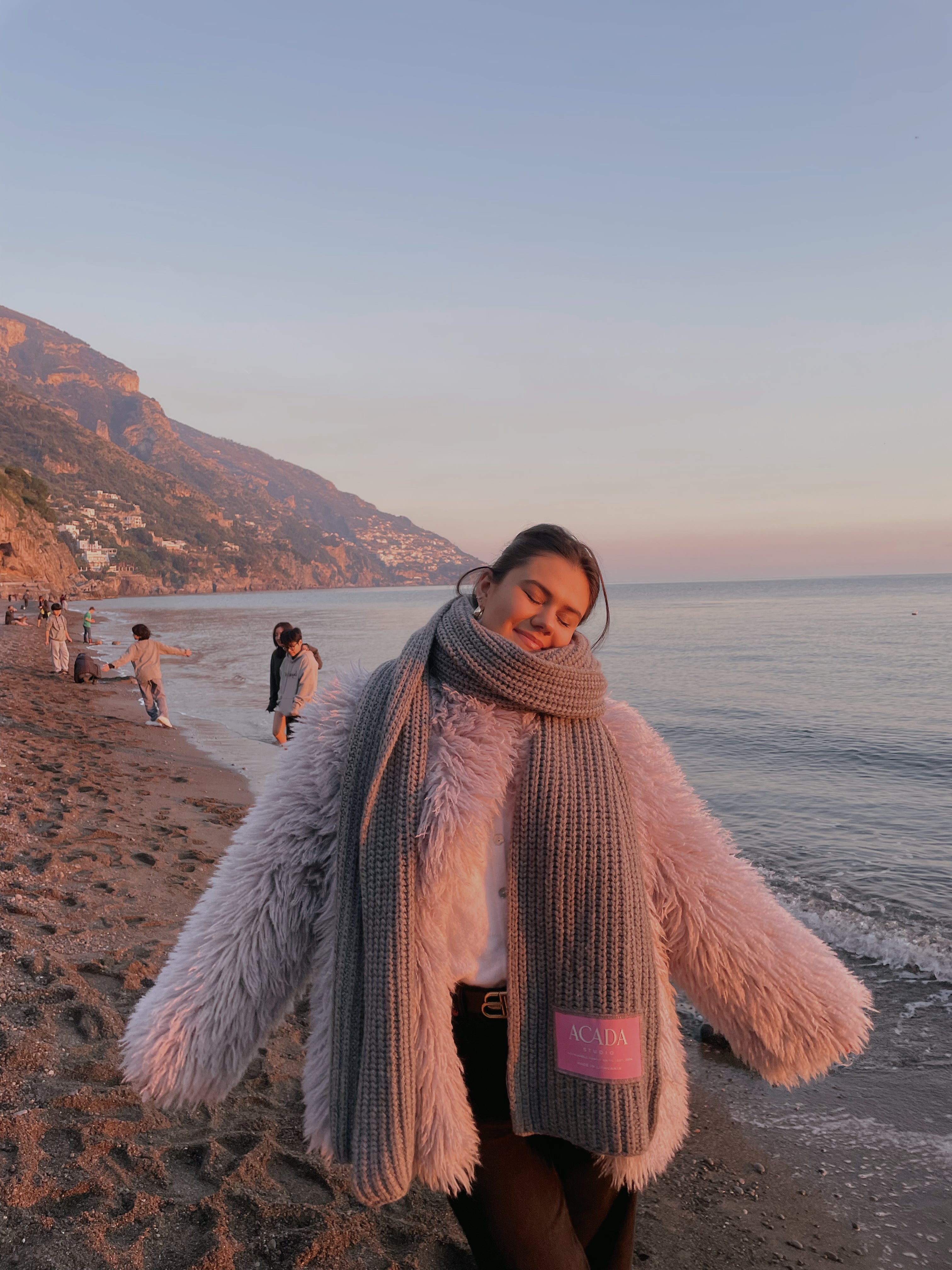 100% Merino Vilnos Šalikas Šviesiai Pilka