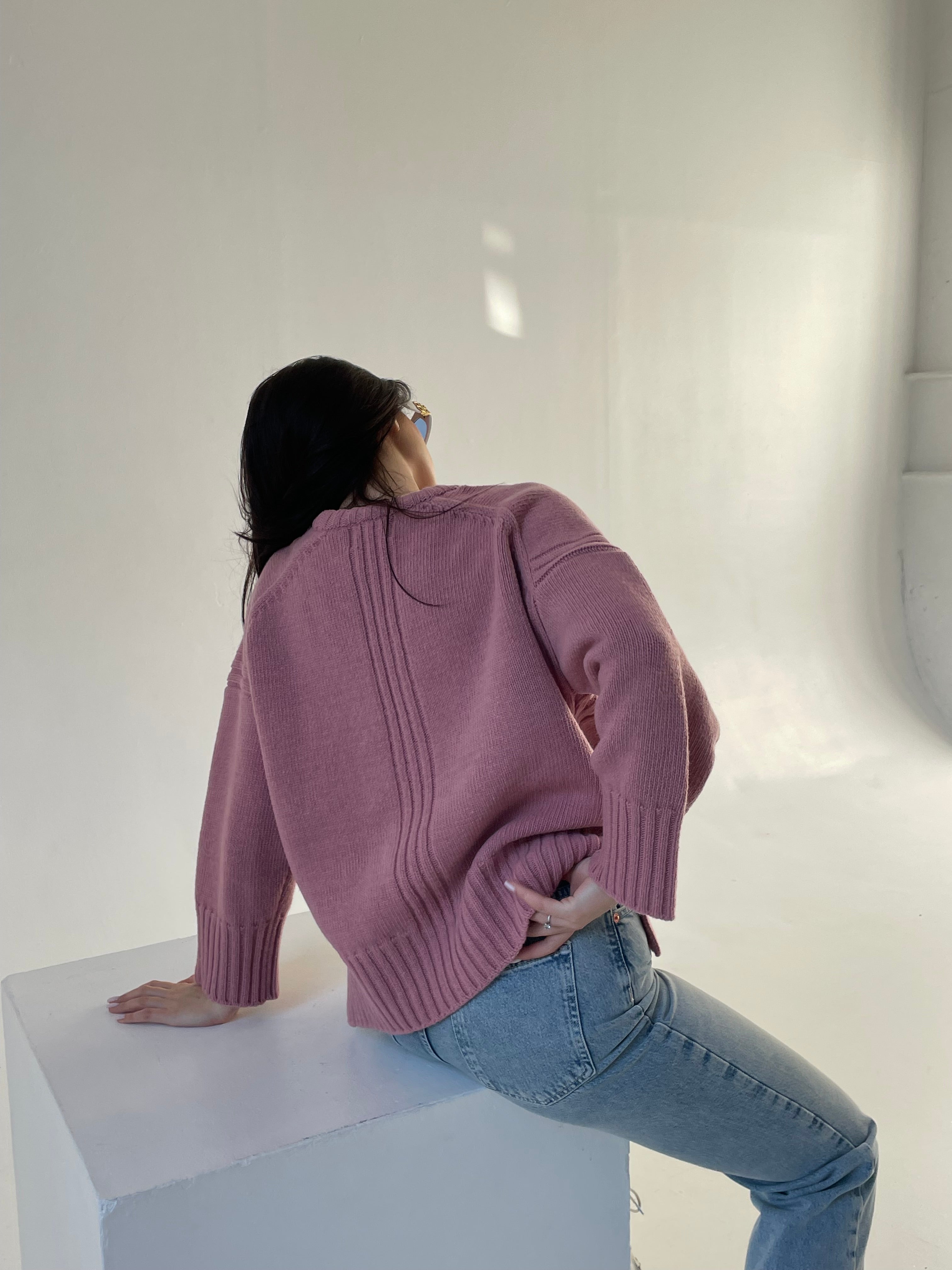 100% Merino Vilnos Megztinis Rožinė