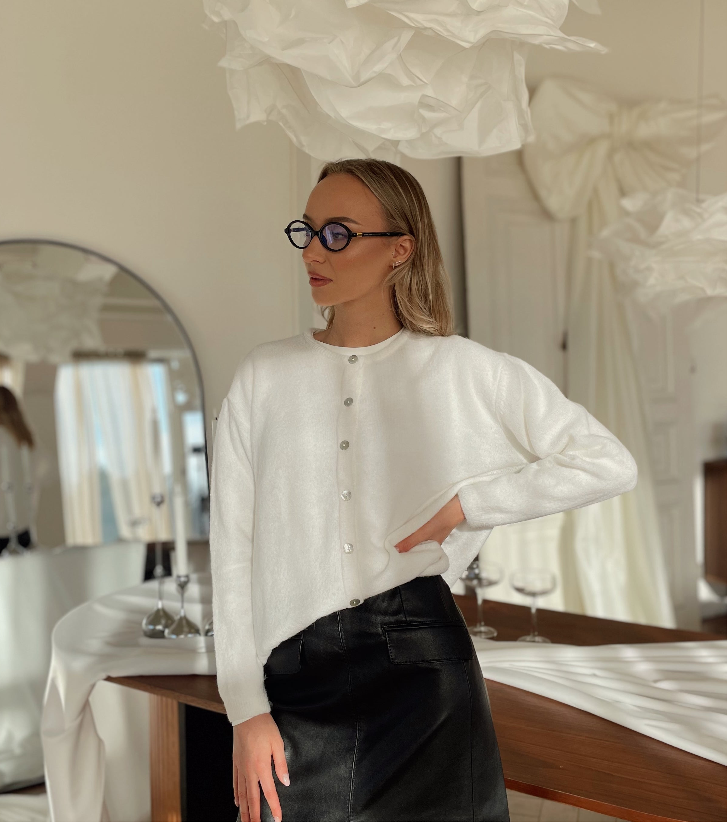 FLUFFY Alpakos Kardiganas su Sagomis