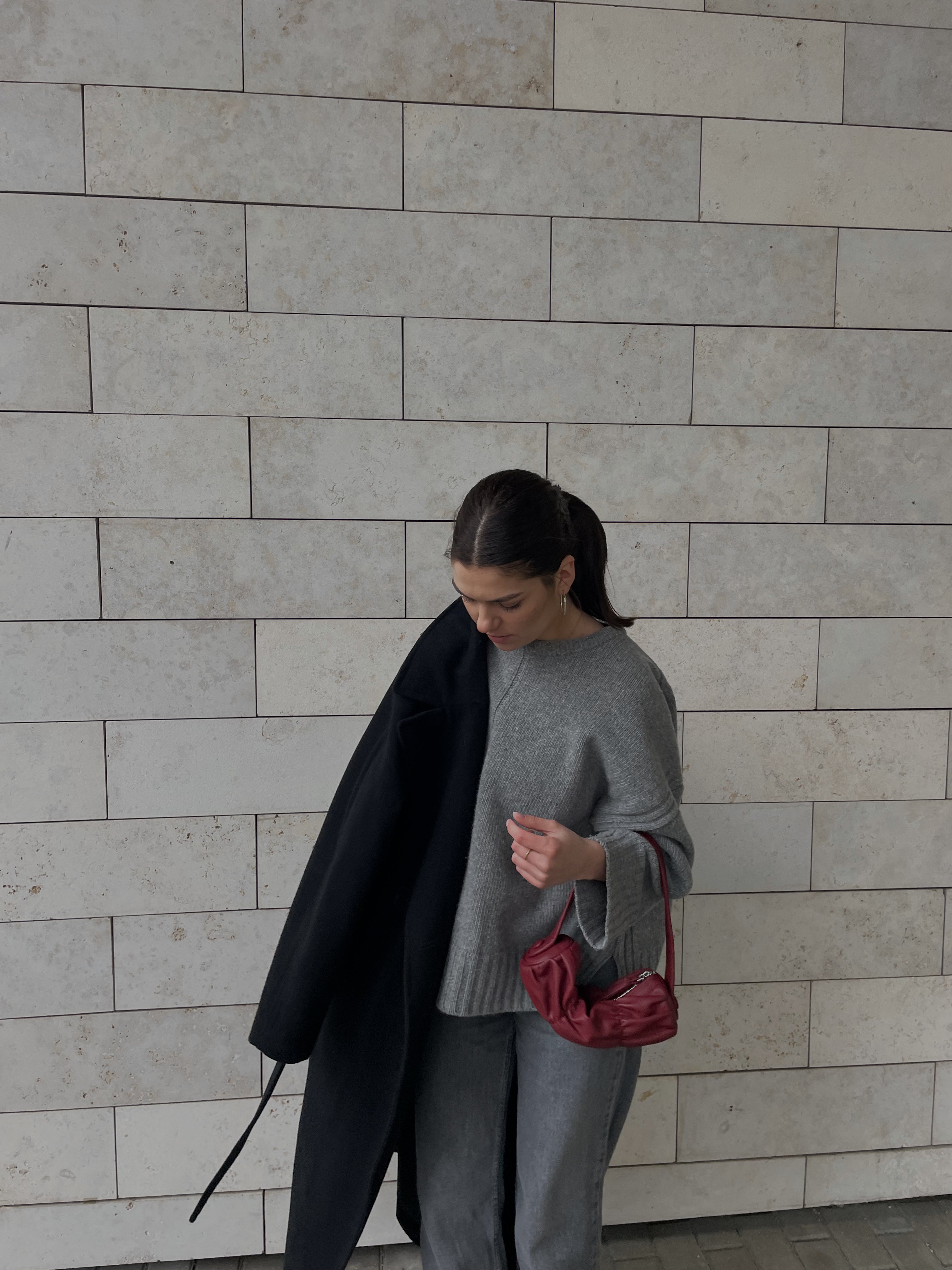 100% Merino Vilnos Megztinis Šviesiai Pilka