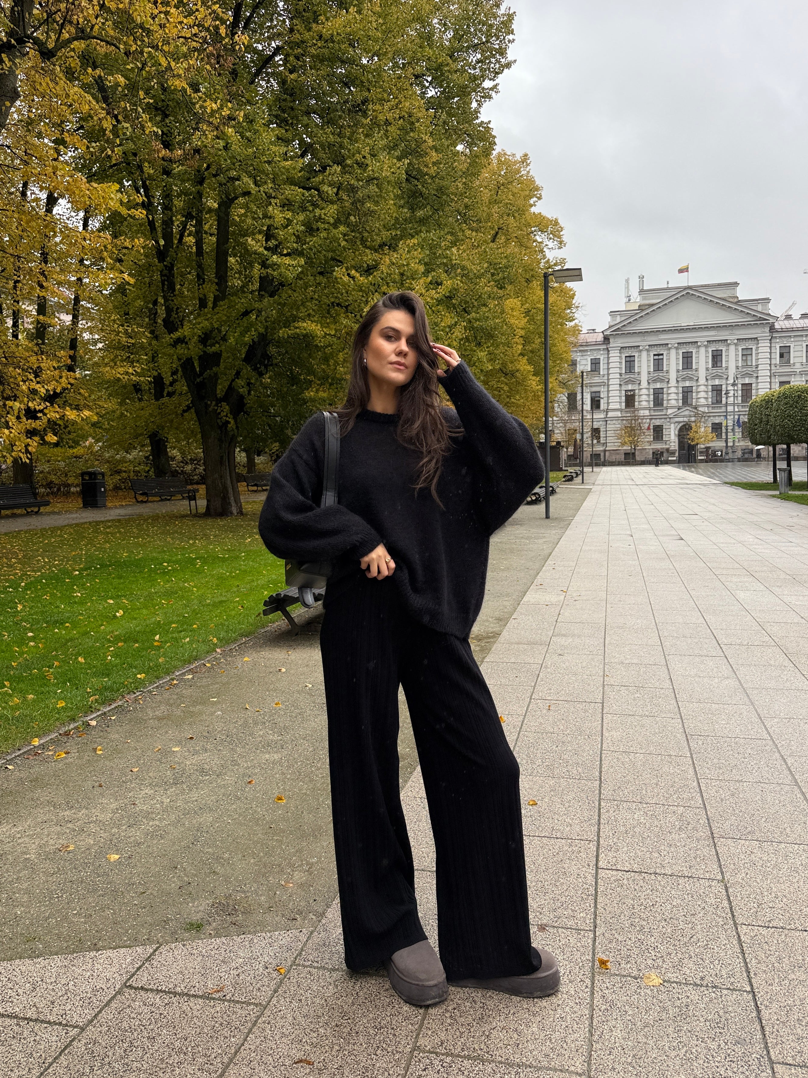 Copenhagen Viscose Pants and Soft Rome Mohair Sweater Two-Piece Suit