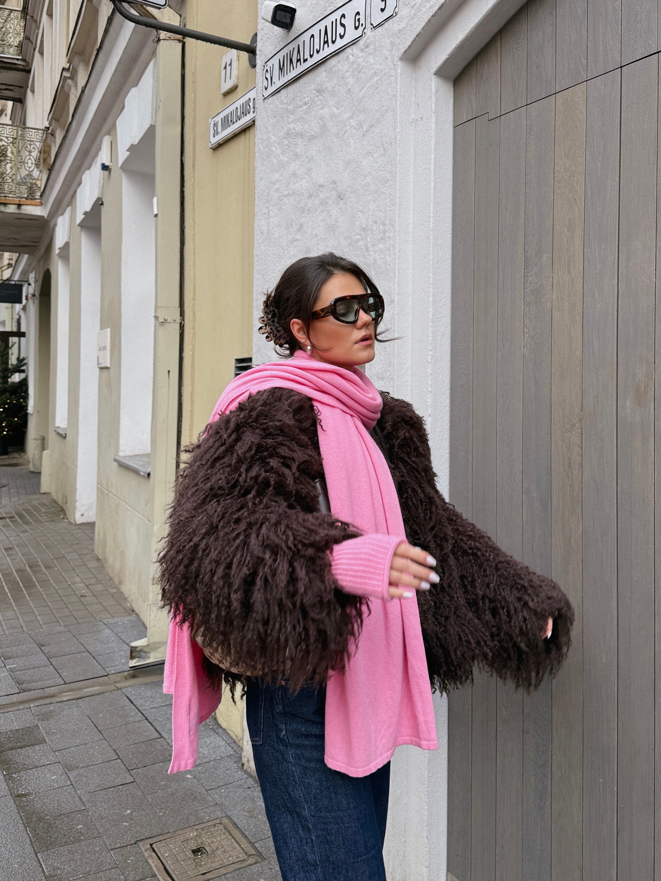 OSLO Merino Wool and Cashmere Wristbands Pink