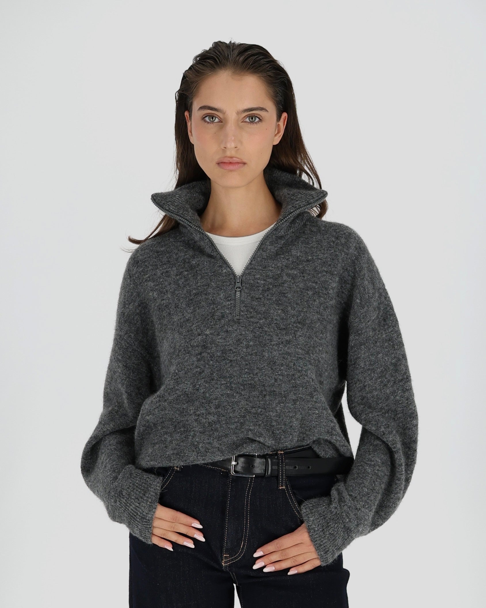 AMSTERDAM Alpakos Megztinis su Užtrauktuku