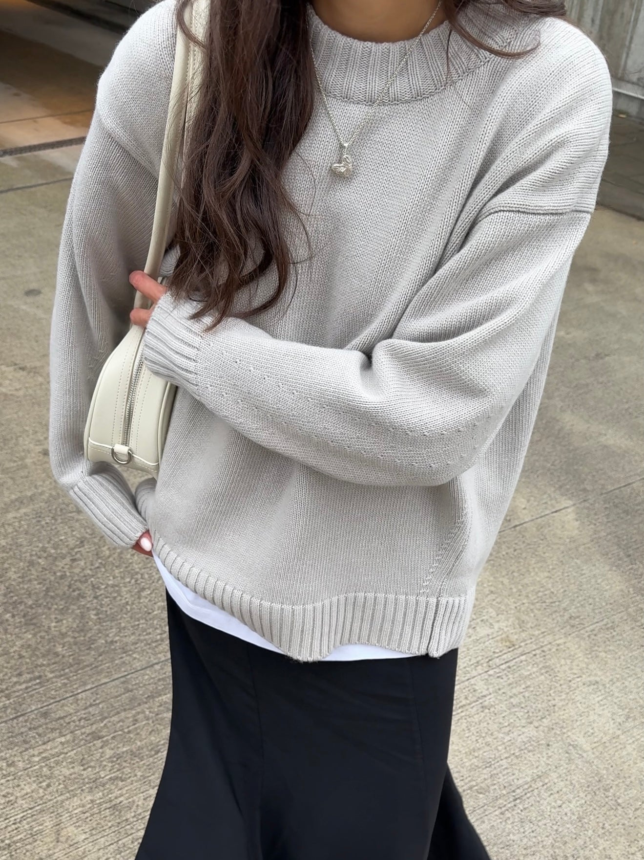 OSLO Kašmyro ir Merino Vilnos Megztinis Kreminė