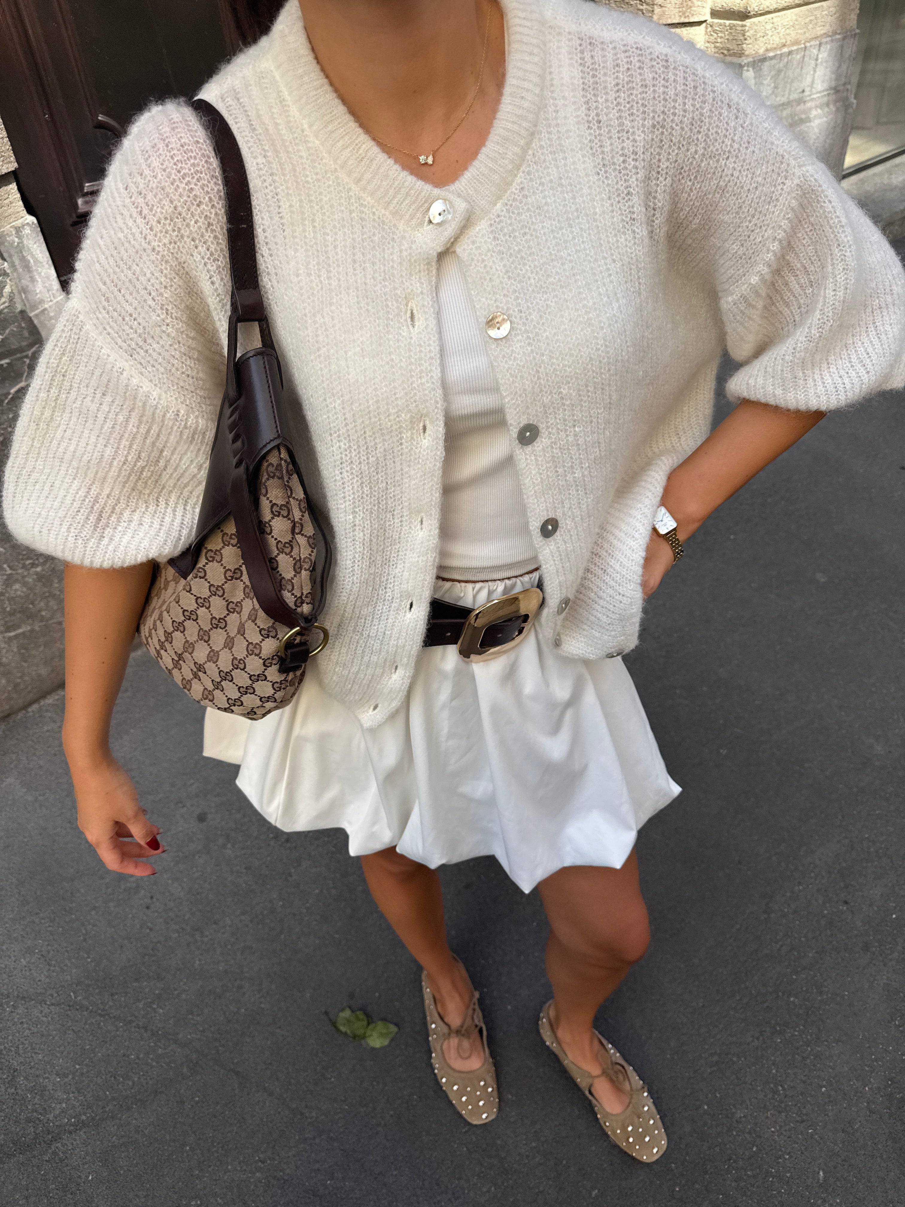 PARIS Alpakos Palaidinė Balta