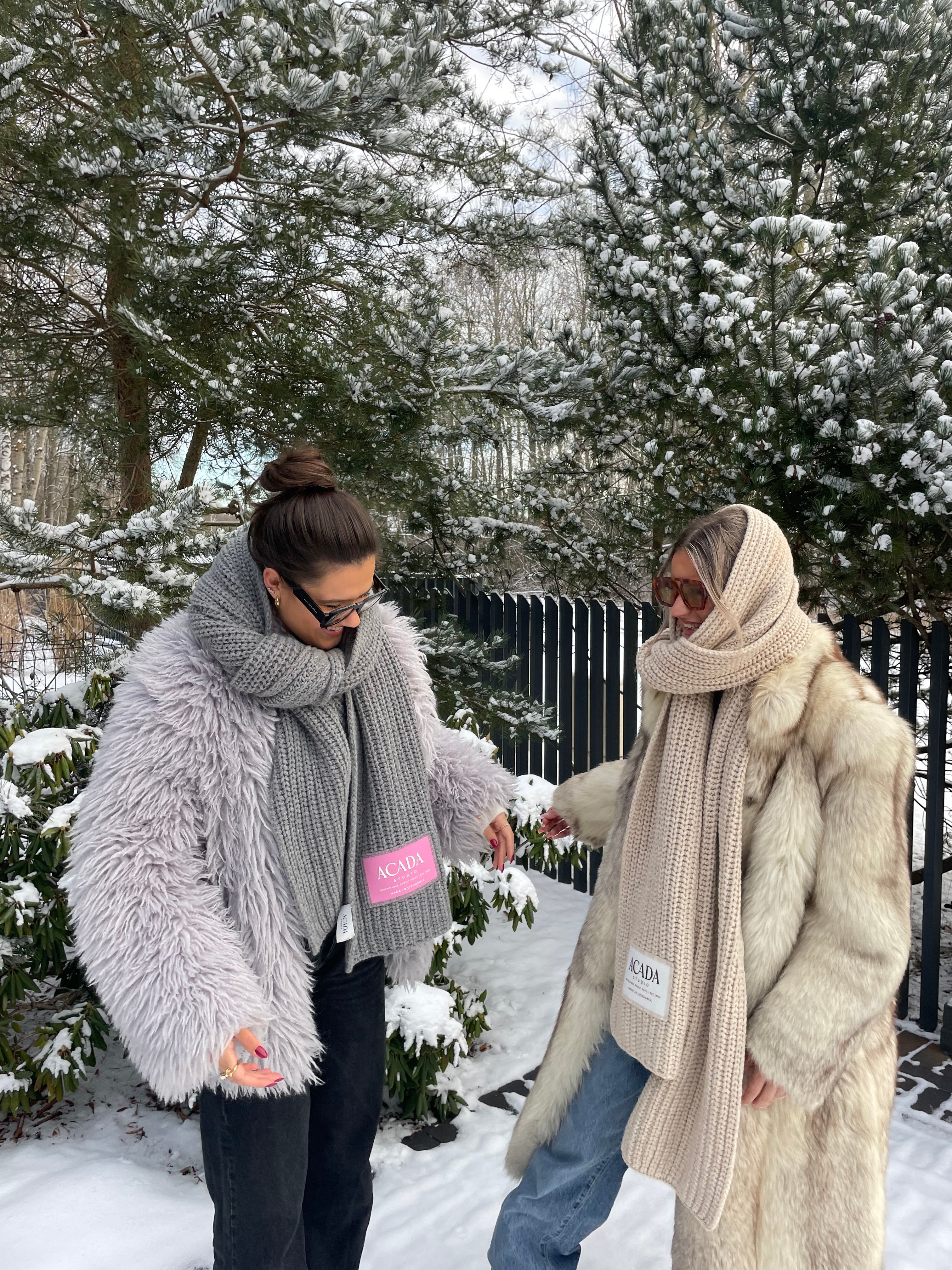 100% Merino Vilnos Šalikas Smėlio