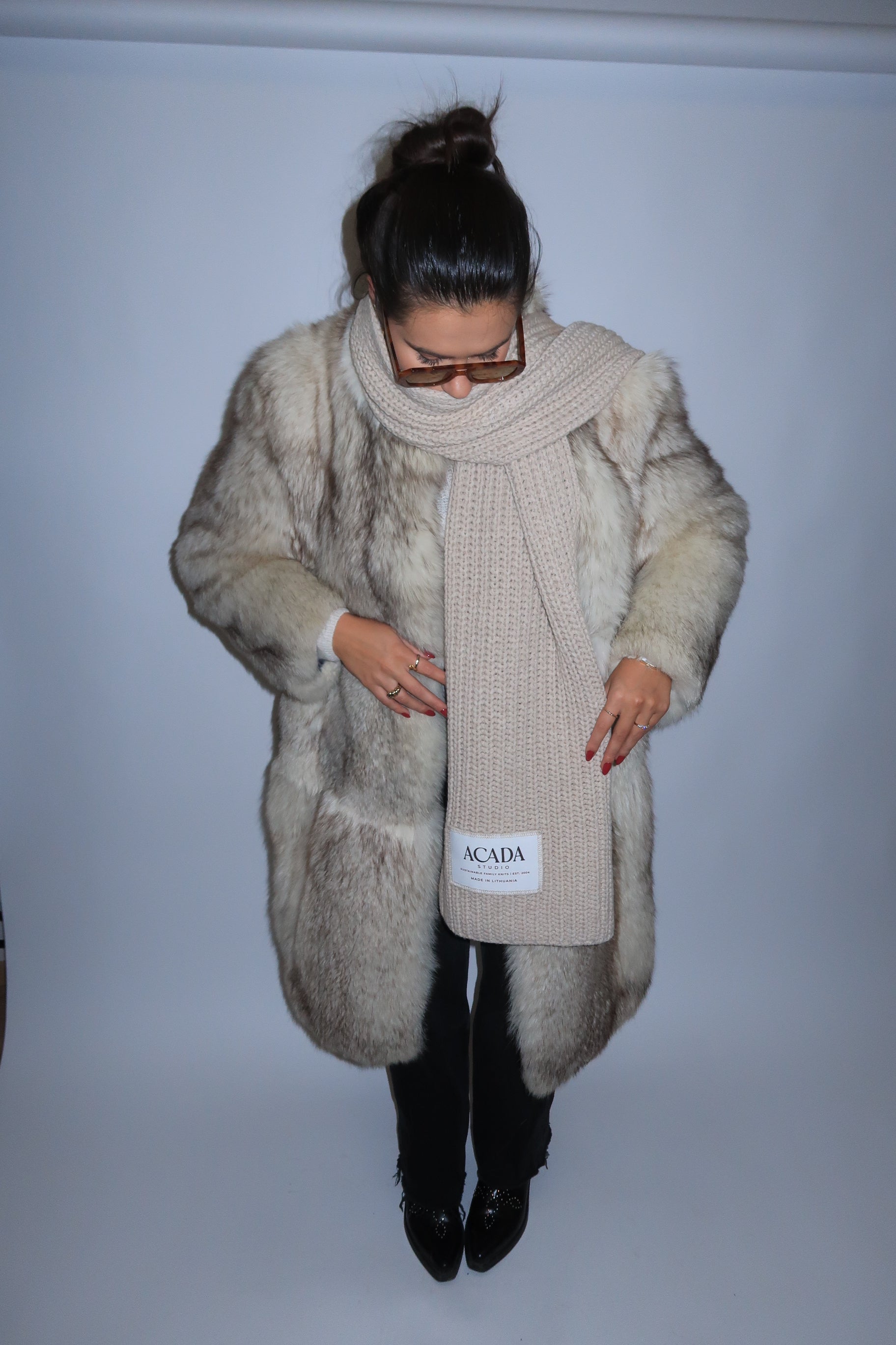 100% Merino Vilnos Šalikas Smėlio