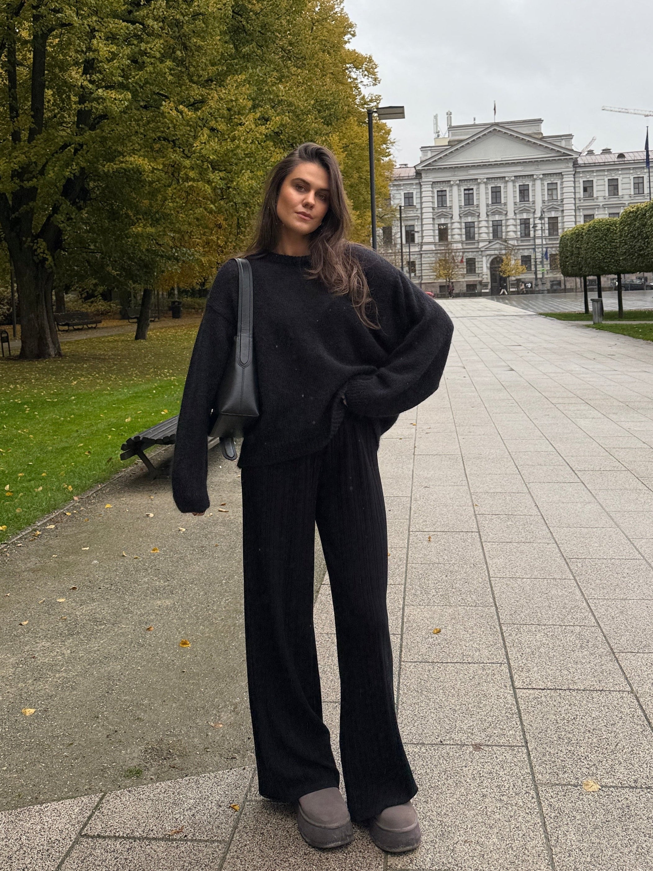 Copenhagen Viscose Pants and Soft Rome Mohair Sweater Two-Piece Suit