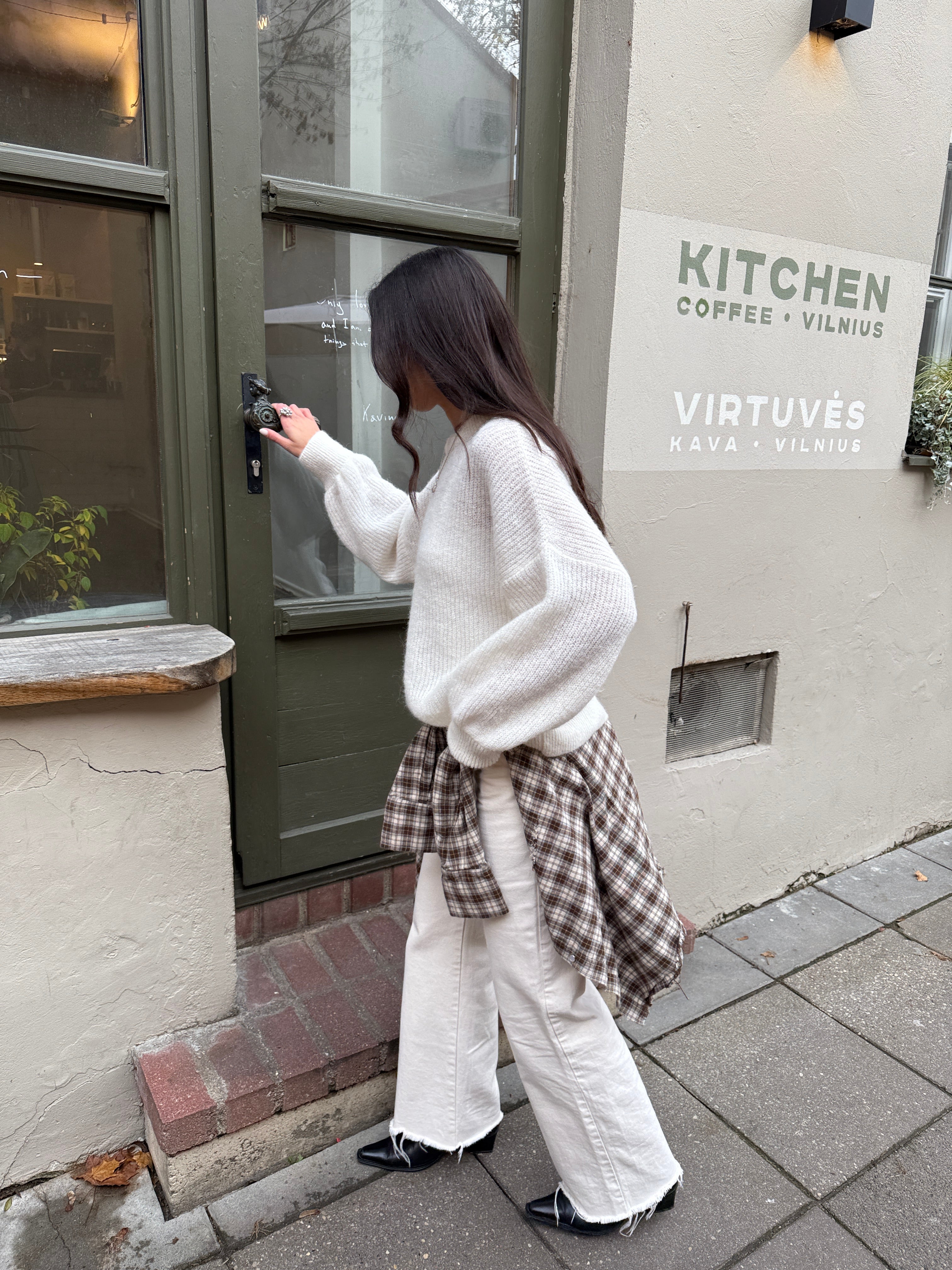 PARIS Alpakos Megztinis Balta