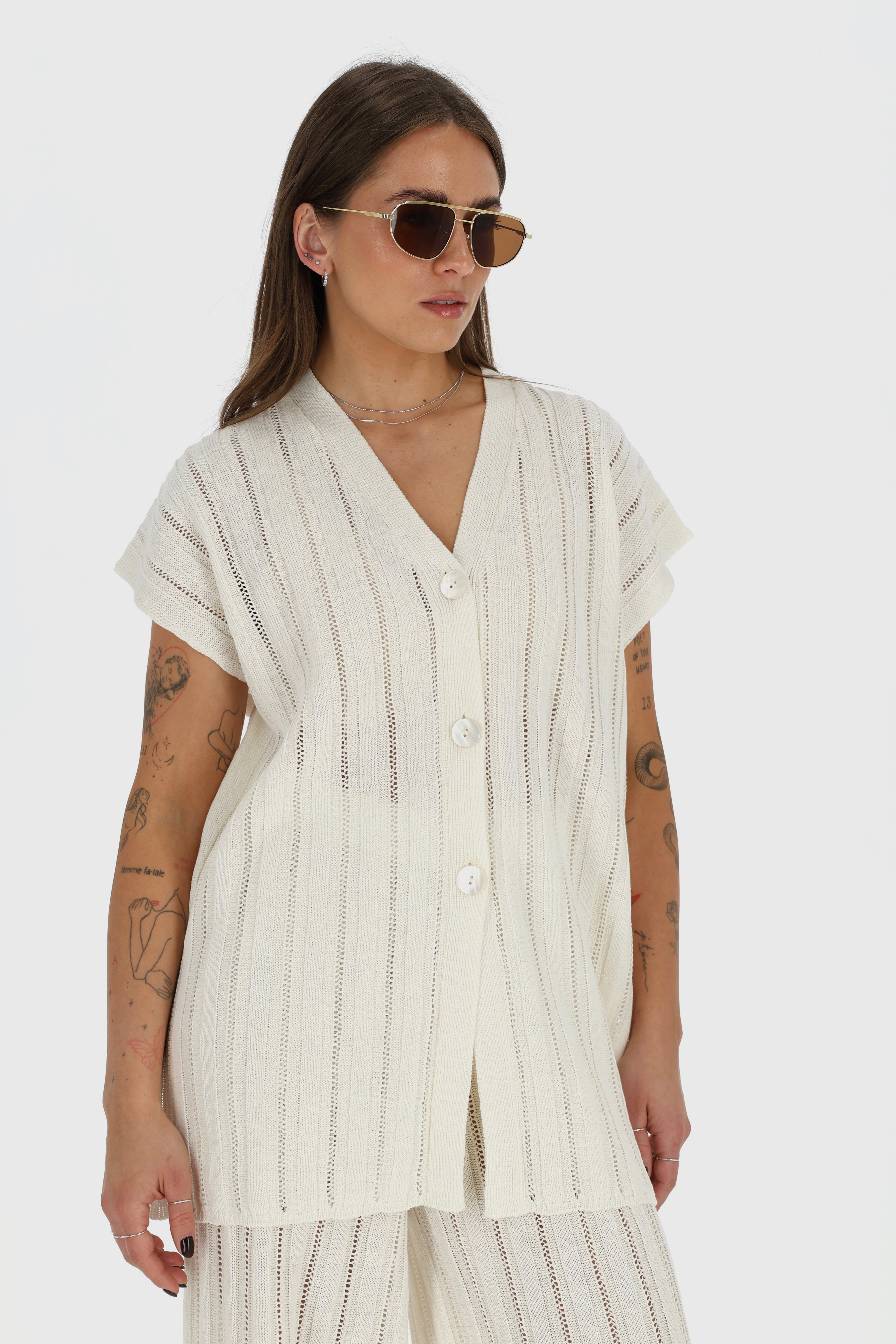 CAPRI Knitted Linen and Cotton Vest