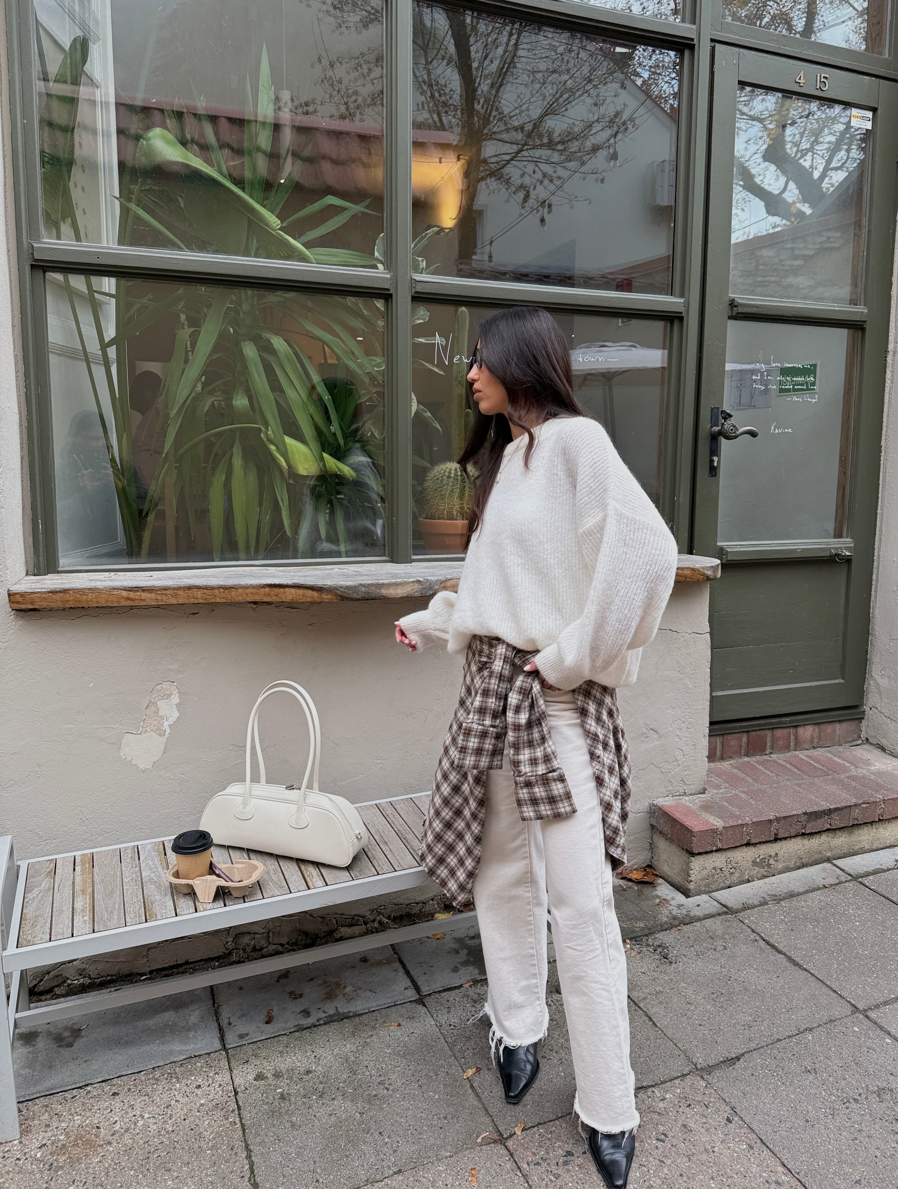 PARIS Alpakos Megztinis Balta