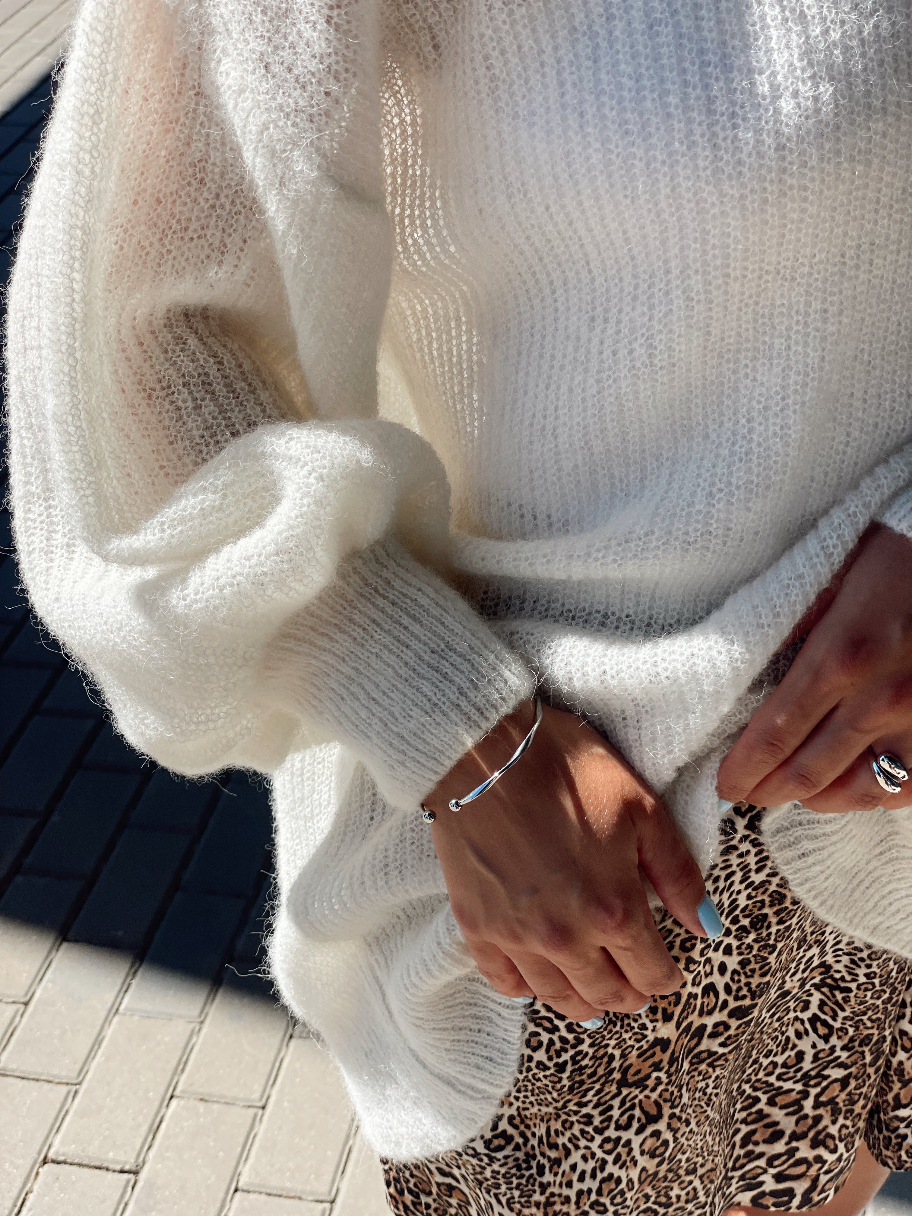 SPECIAL Alpakos ir Merino Vilnos Megztinis Balta