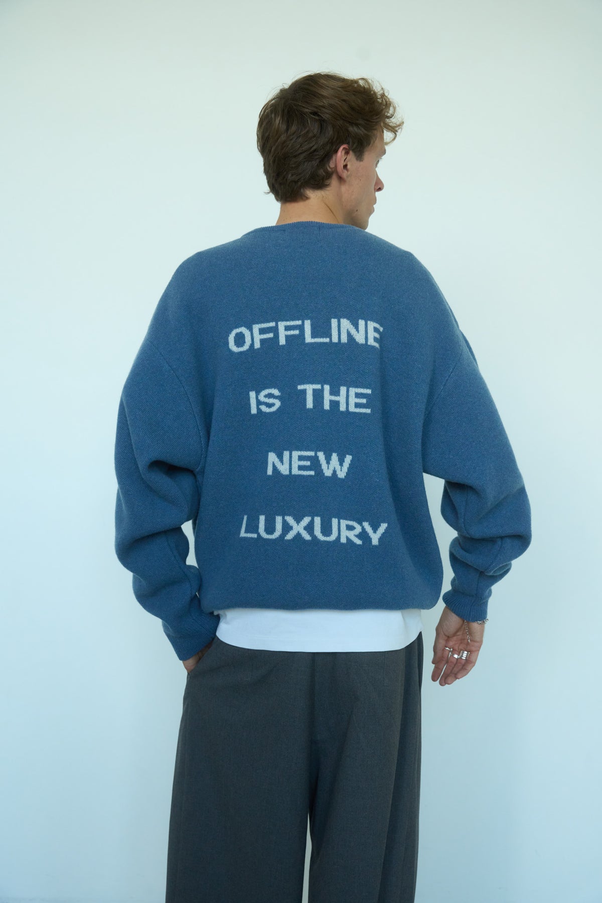 OFFLINE Merino Vilnos Megztinis Mėlyna