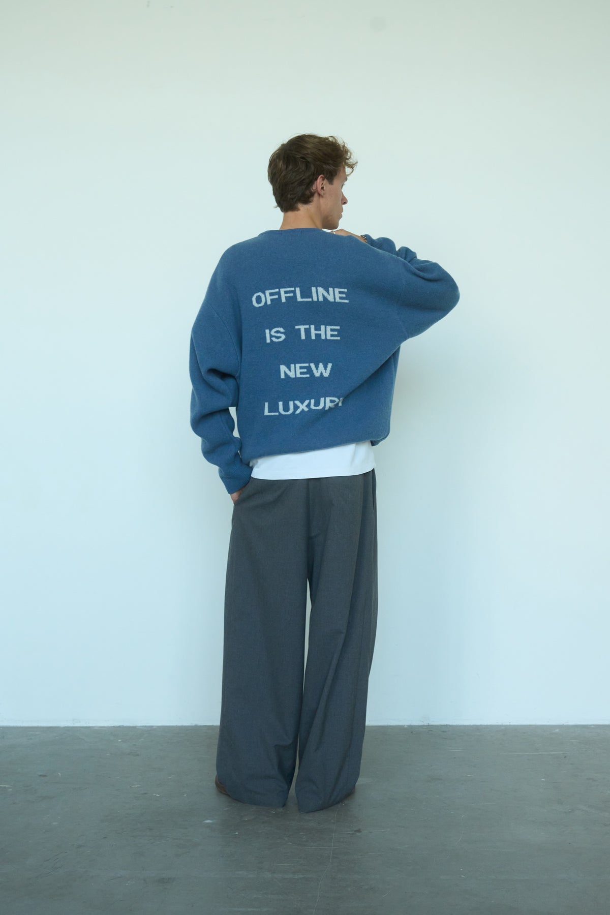 OFFLINE Merino Vilnos Megztinis Mėlyna