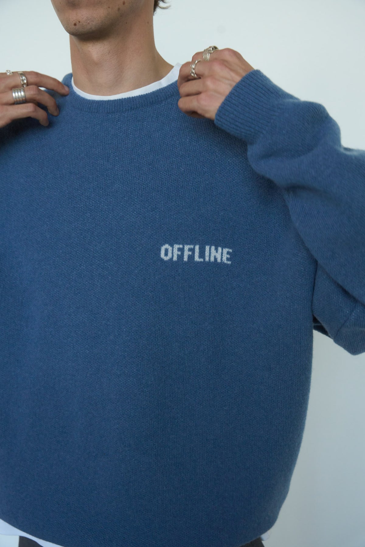 OFFLINE Merino Vilnos Megztinis Mėlyna