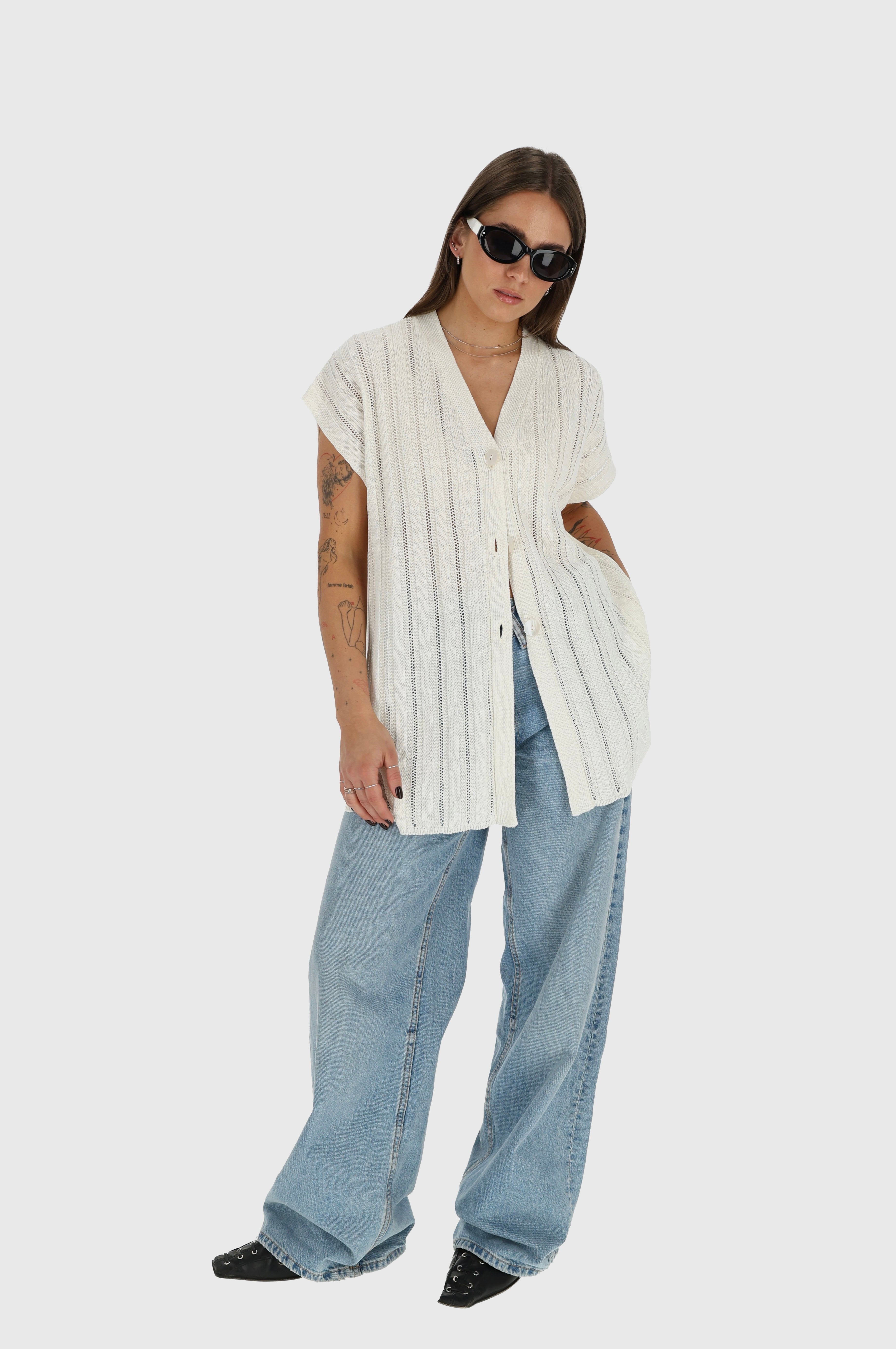 CAPRI Knitted Linen and Cotton Vest