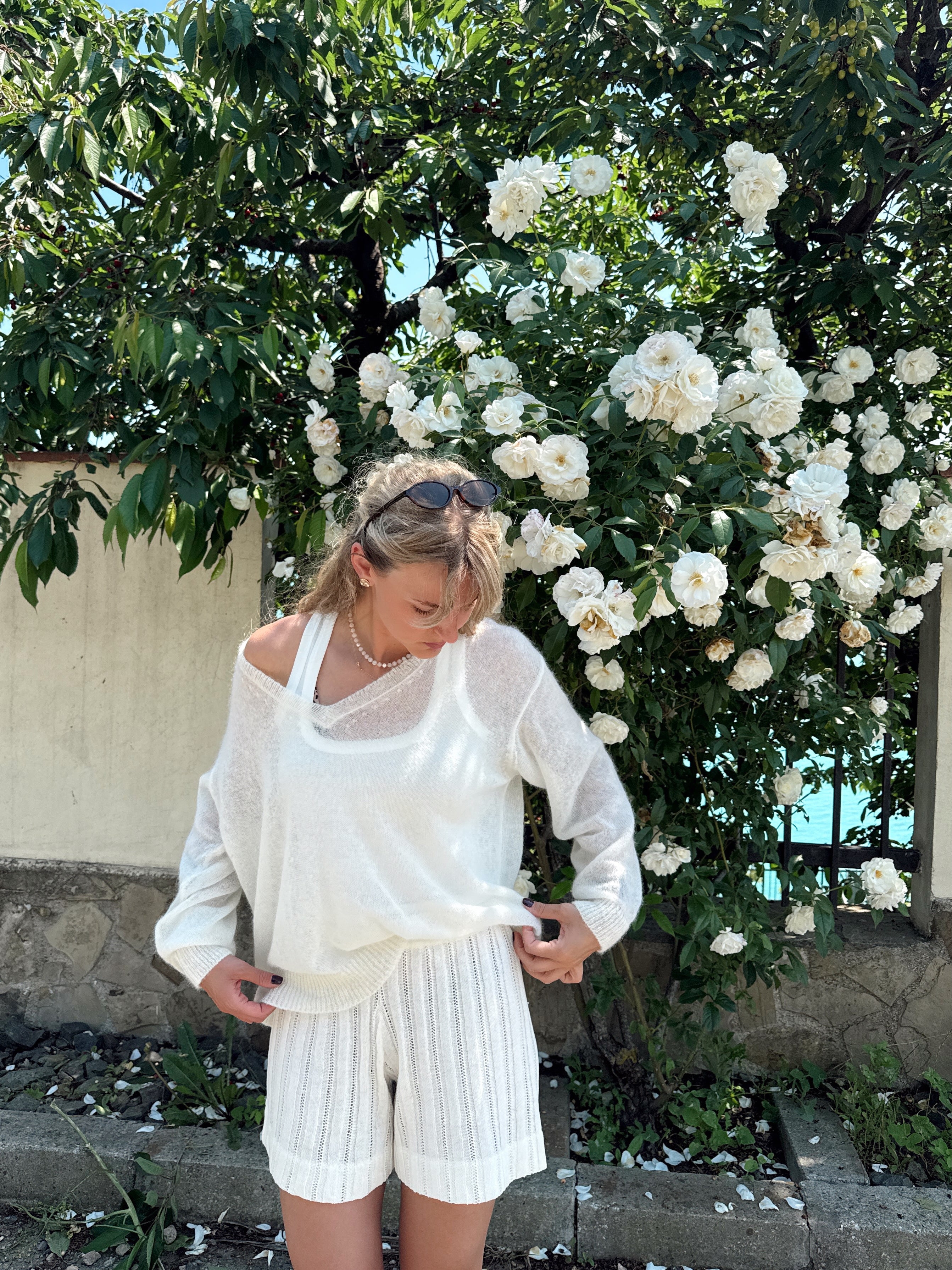VERONA Alpaca and Merino Wool Sweater Milky White