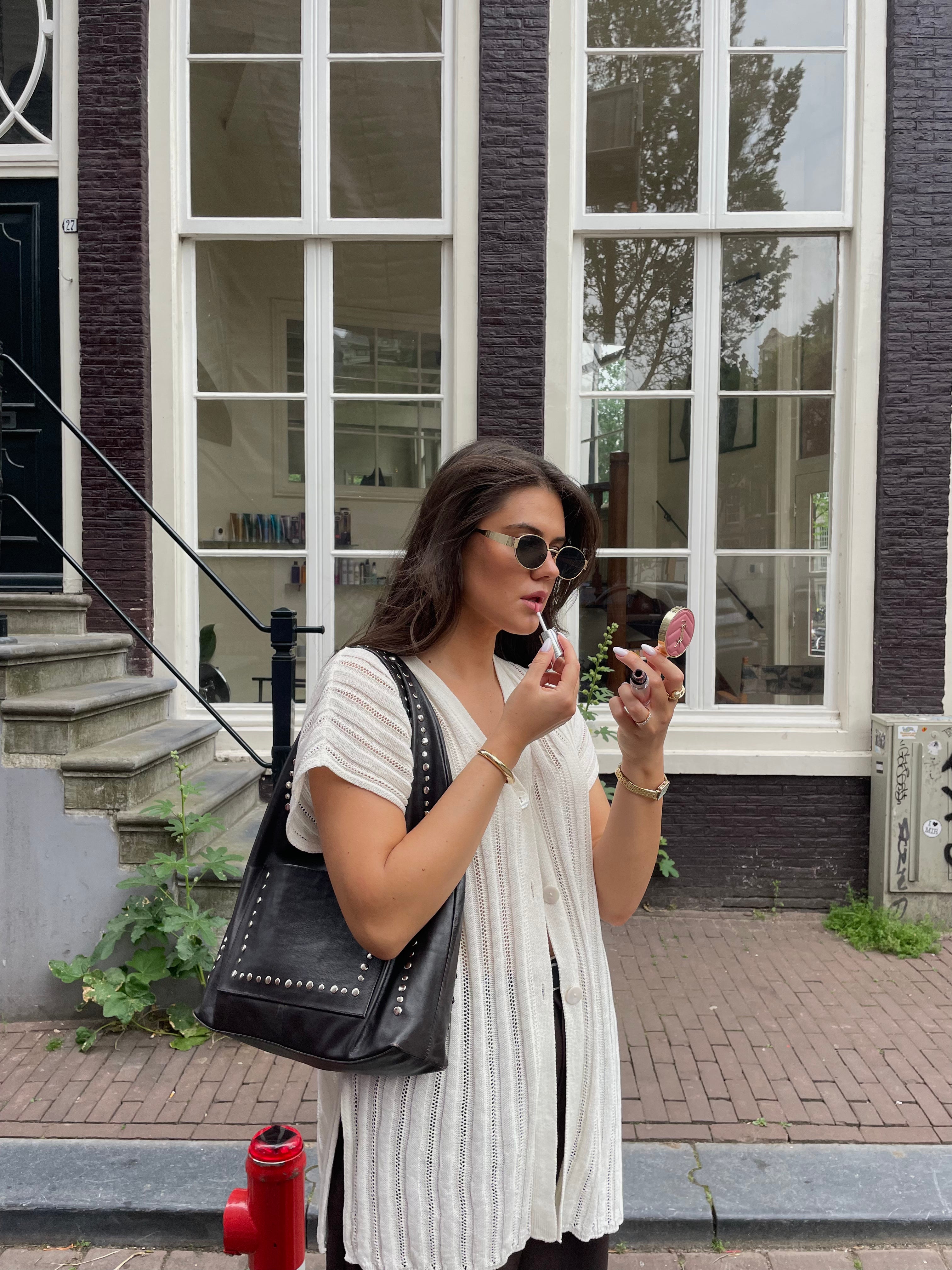 CAPRI Megztas Lino ir Medvilnės Šortų Dviejų Dalių Kostiumas