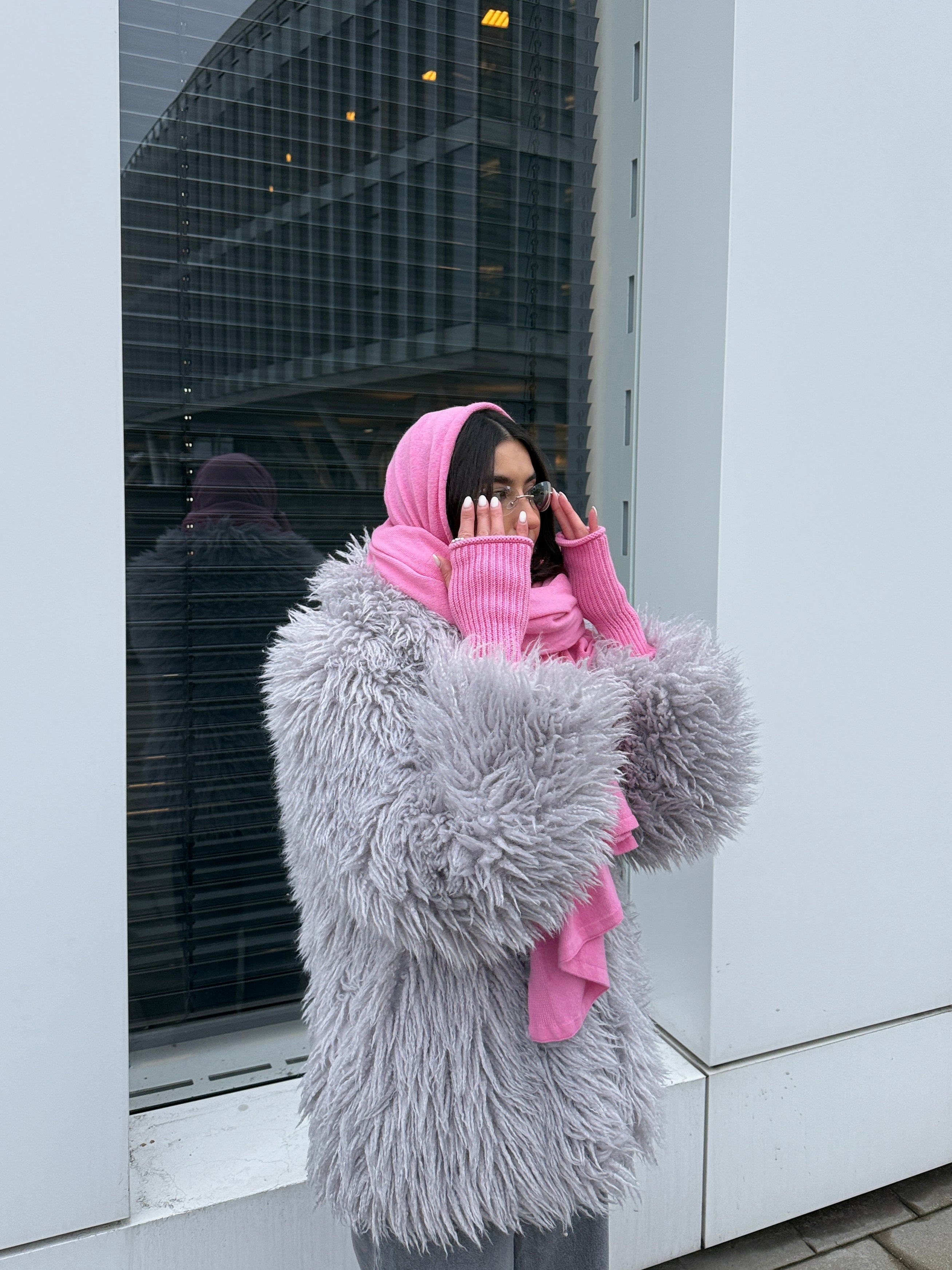OSLO Merino Wool and Cashmere Scarf and Hat Set Pink