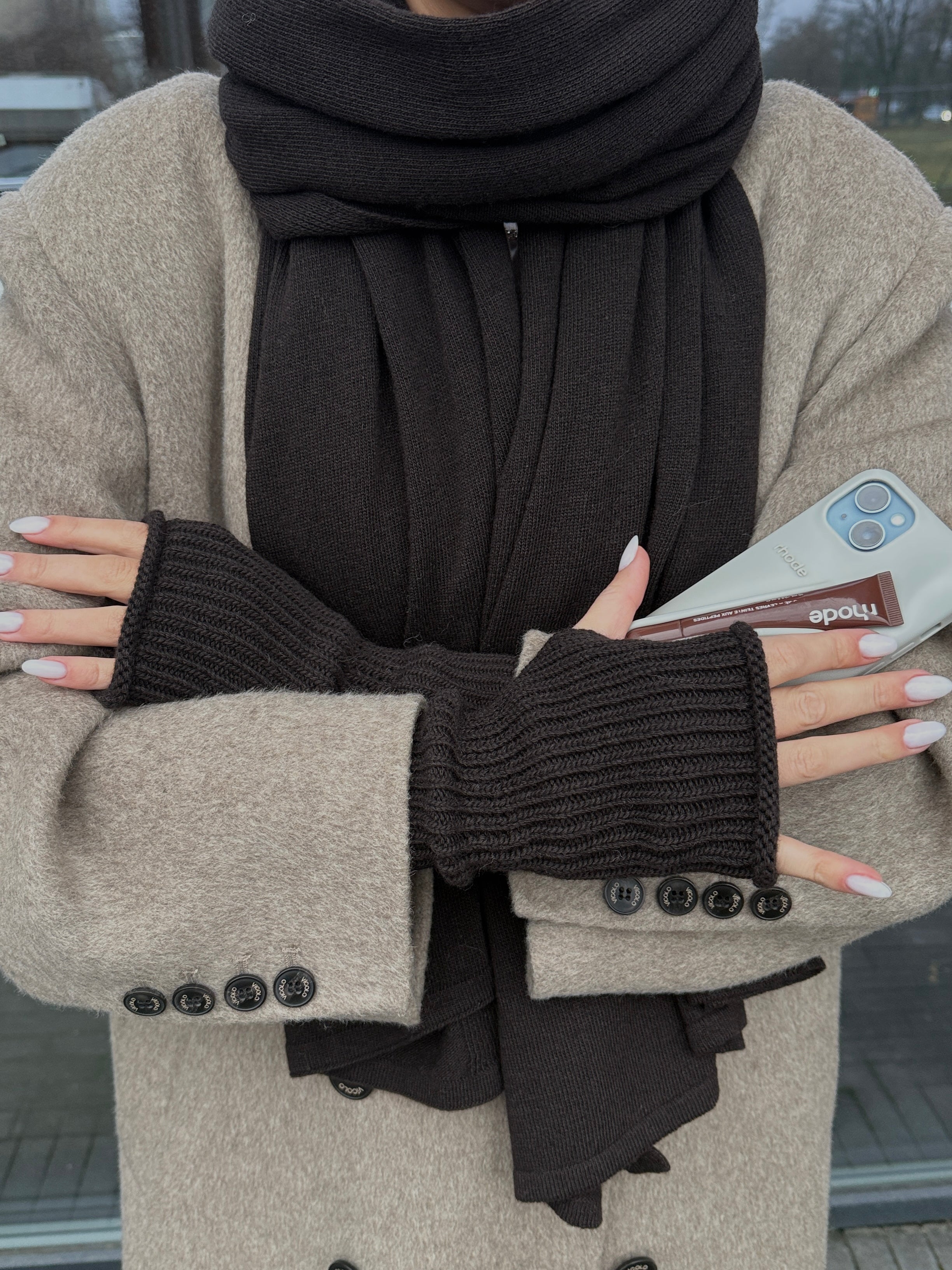 OSLO Merino Vilnos ir Kašmyro Riešinės Tamsiai Ruda