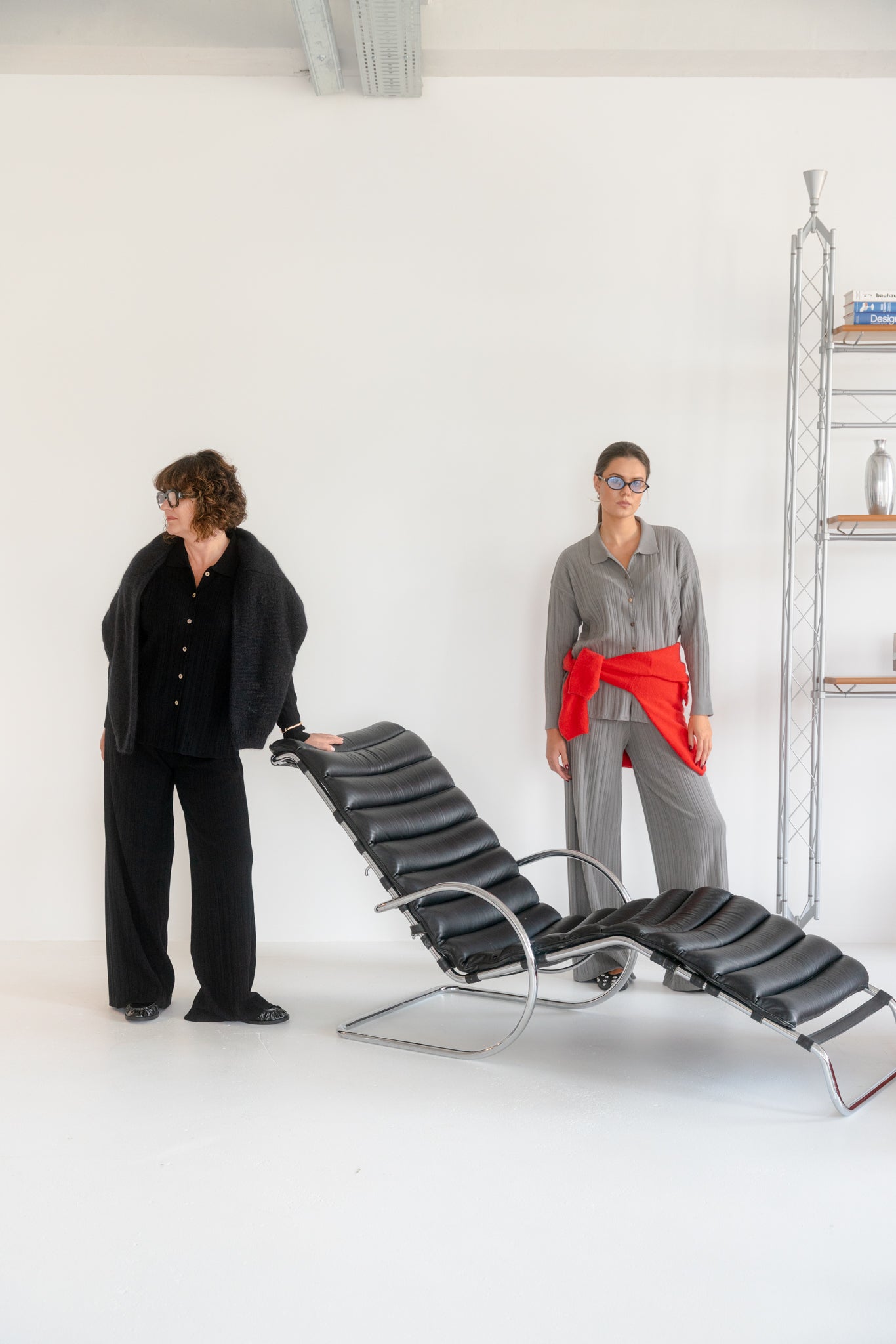 COPENHAGEN Megztos Viskozės Kelnės Šviesiai Pilka