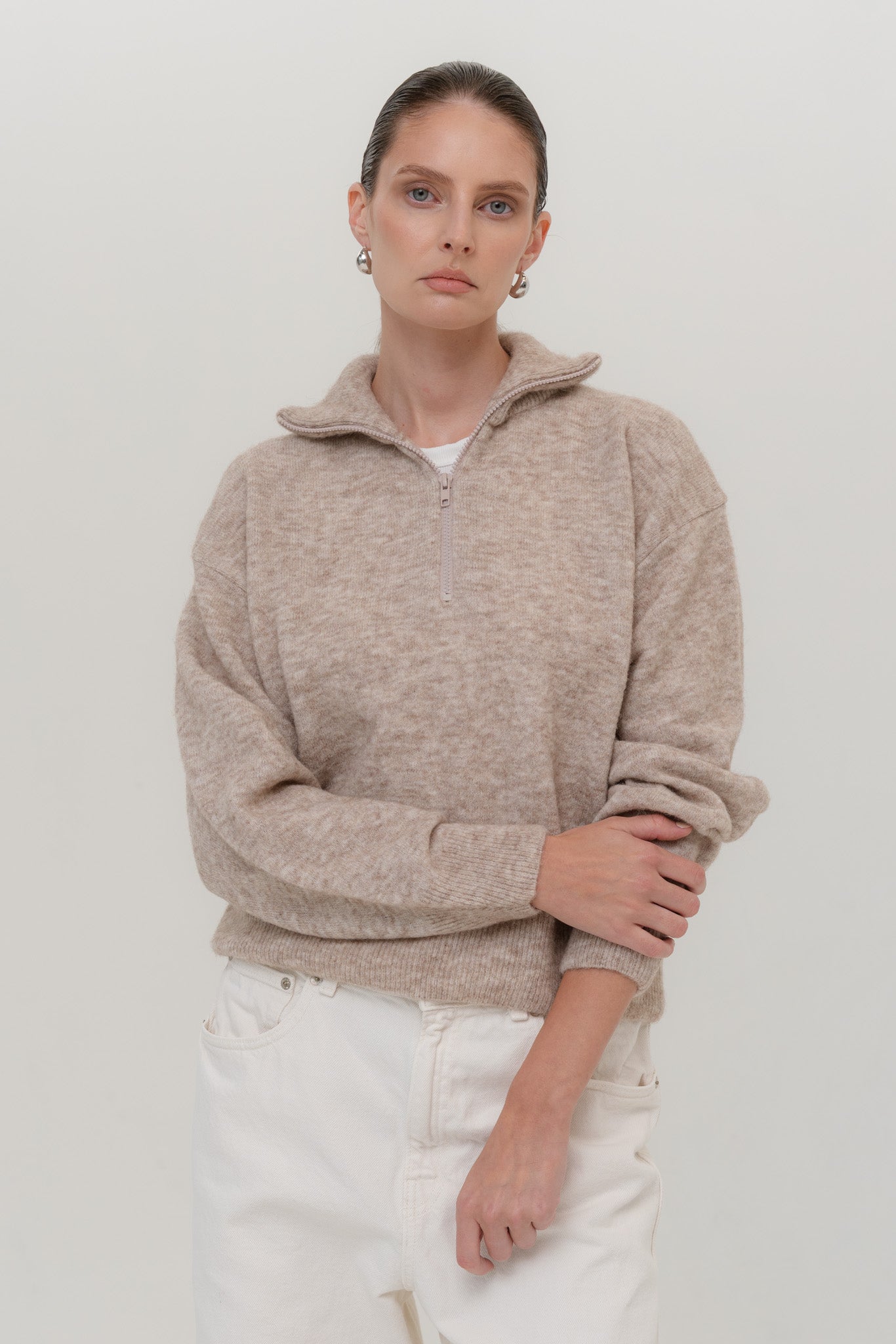 AMSTERDAM Alpakos Megztinis su Užtrauktuku