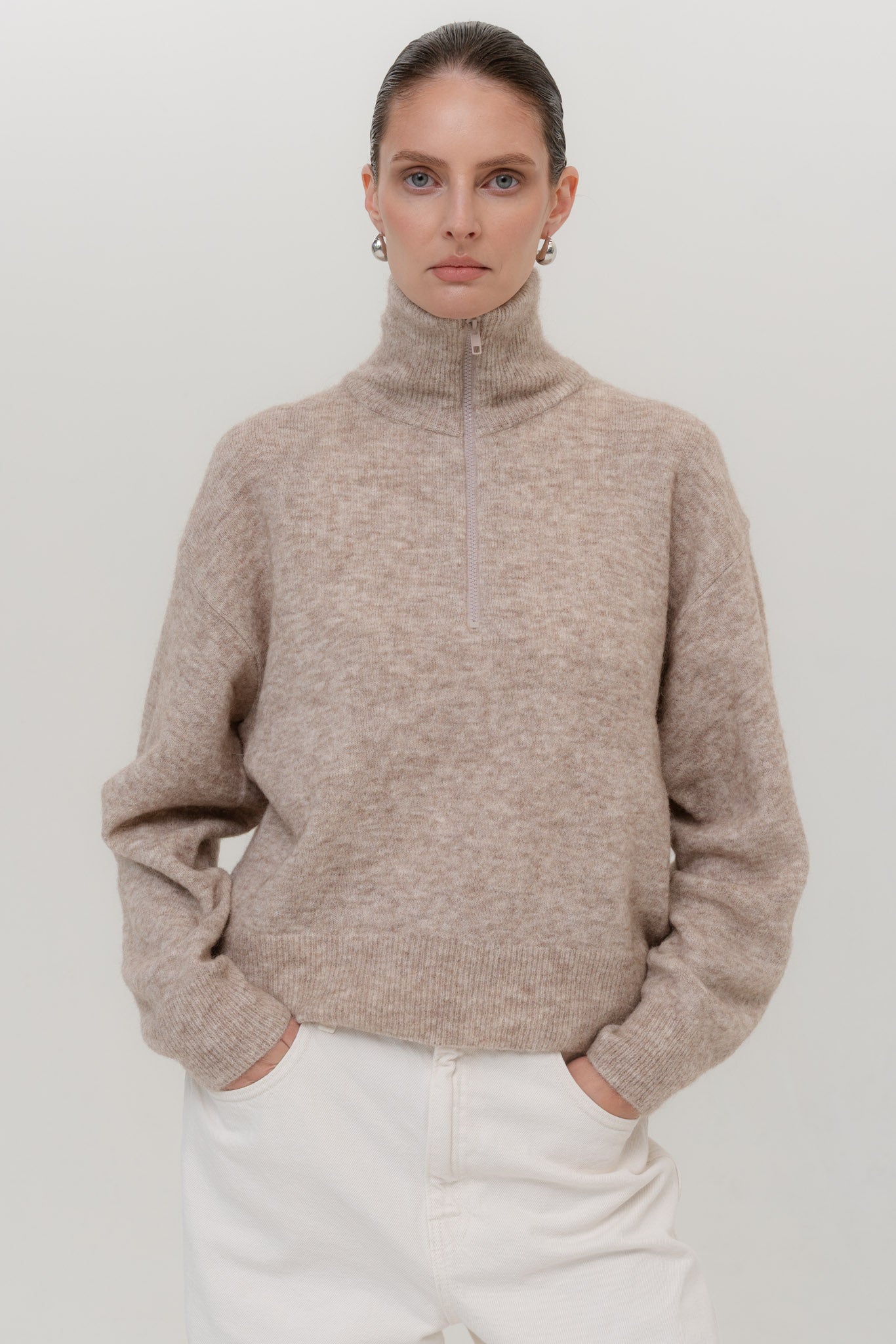 AMSTERDAM Alpakos Megztinis su Užtrauktuku