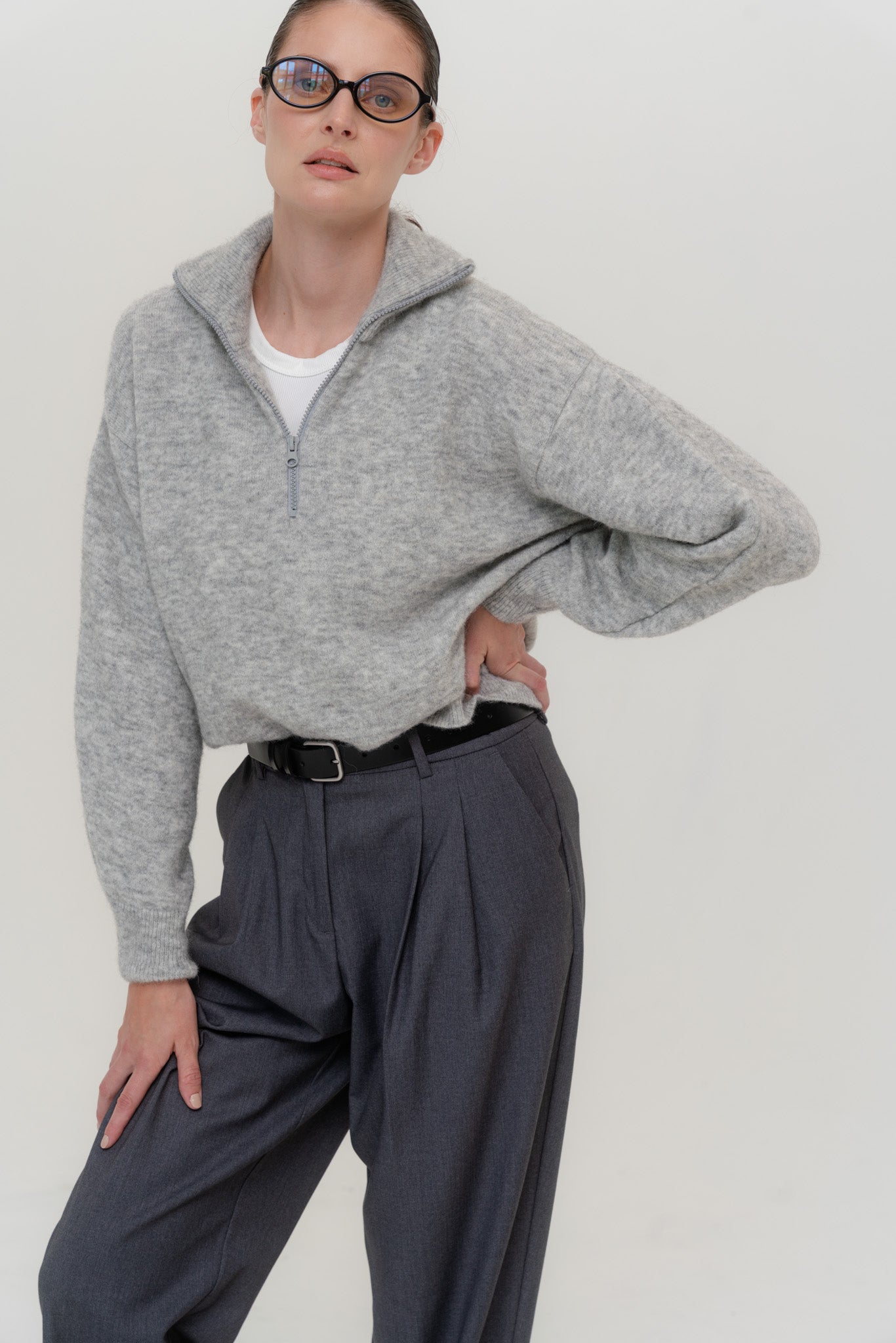 AMSTERDAM Alpakos Megztinis su Užtrauktuku