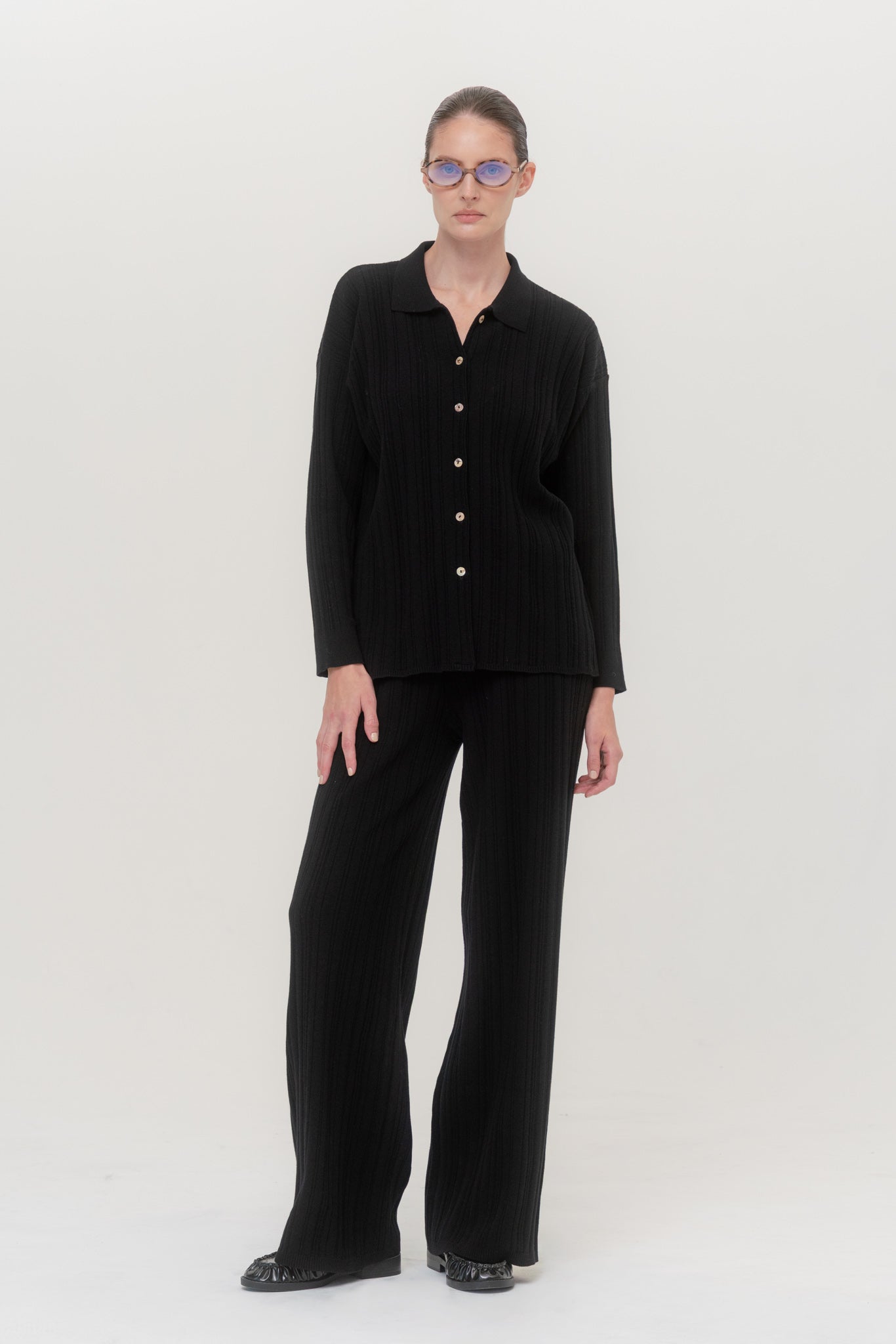 COPENHAGEN Megztas Viskozės Dviejų Dalių Kostiumas Juoda