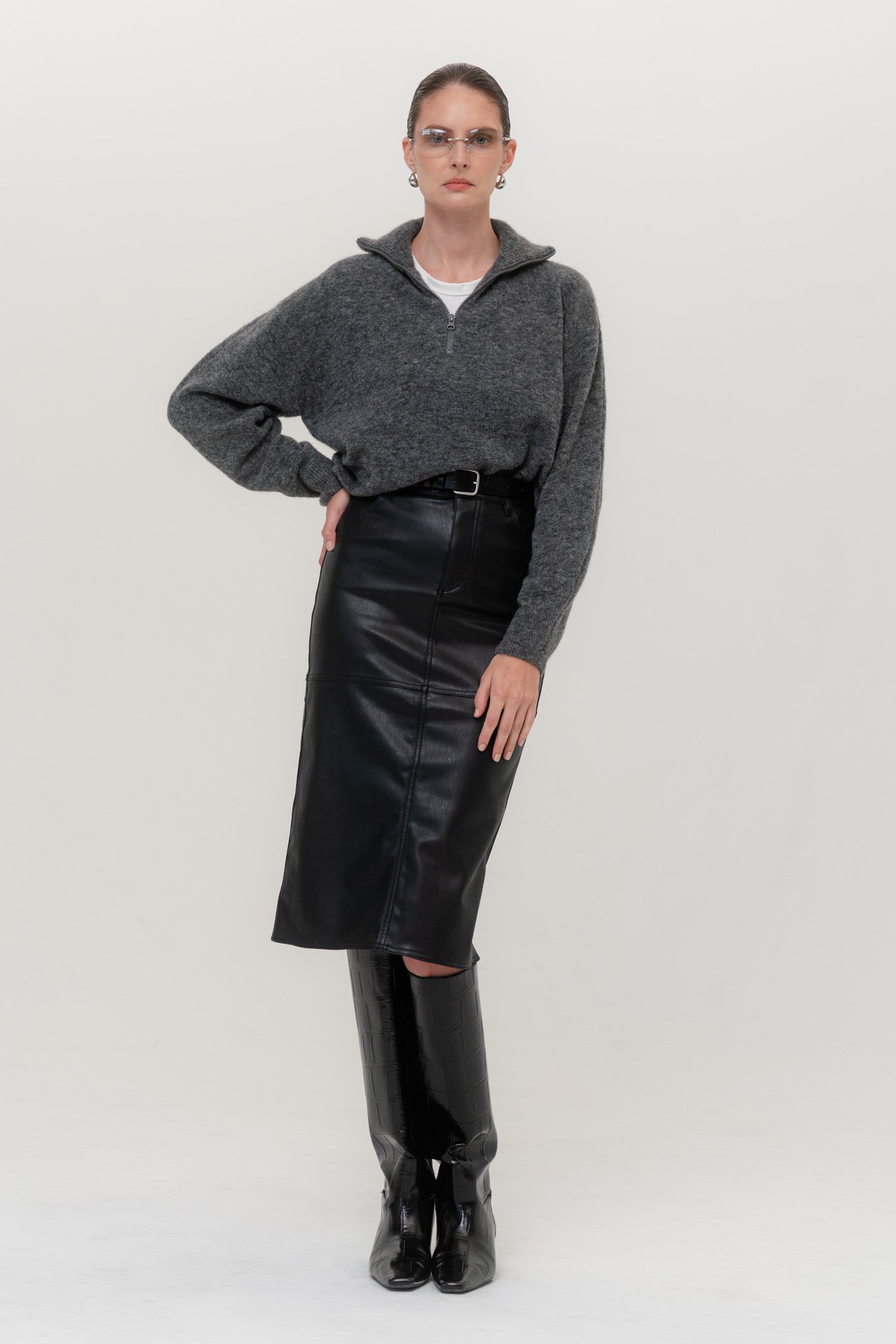 AMSTERDAM Alpakos Megztinis su Užtrauktuku