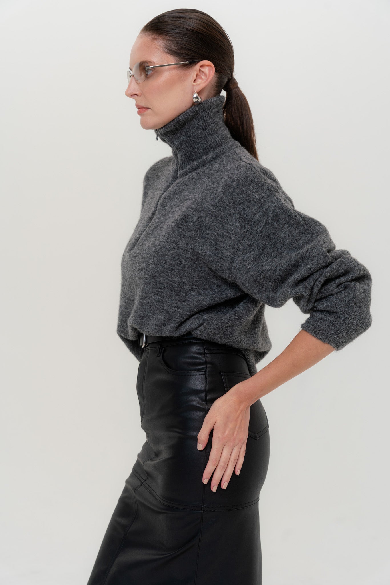 AMSTERDAM Alpakos Megztinis su Užtrauktuku