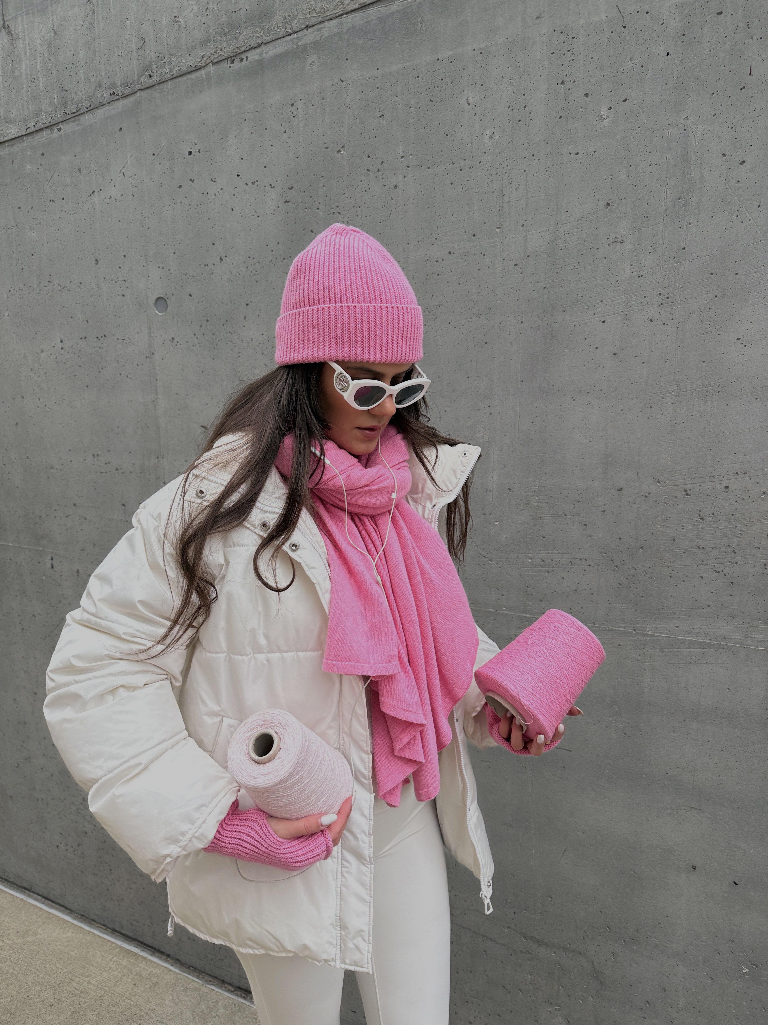 OSLO Merino Wool and Cashmere Wristbands Pink