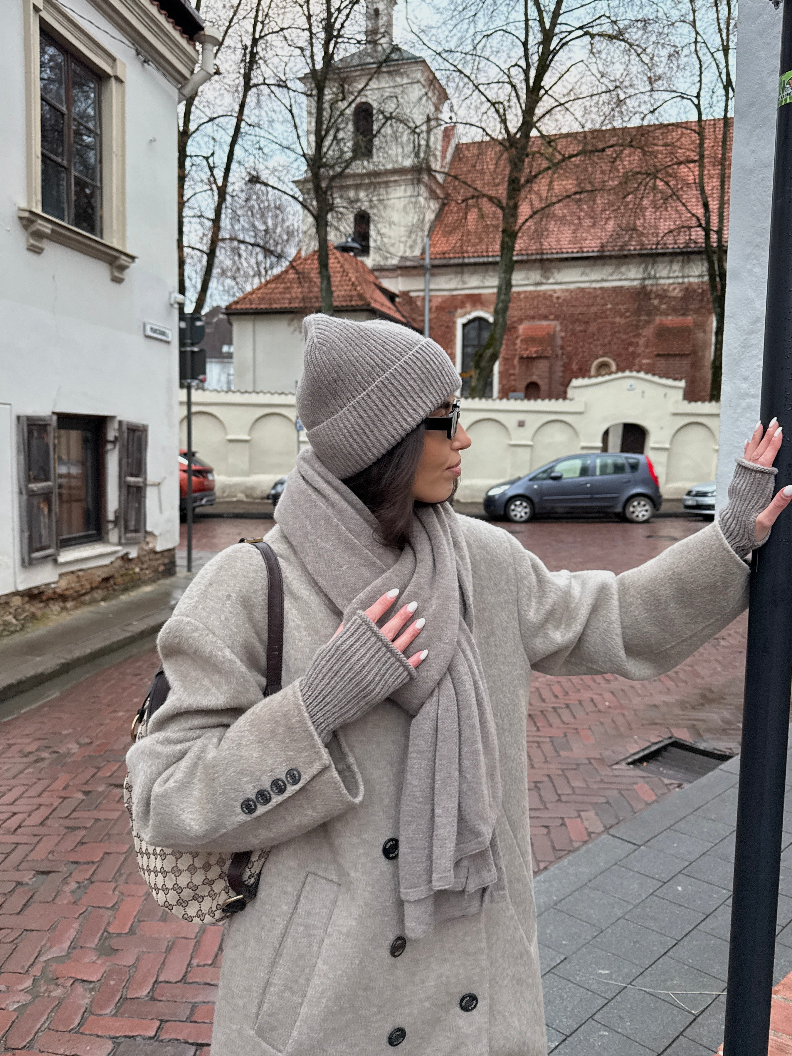 OSLO Merino Vilnos ir Kašmyro Šaliko ir Kepurės Rinkinys Šviesiai Ruda