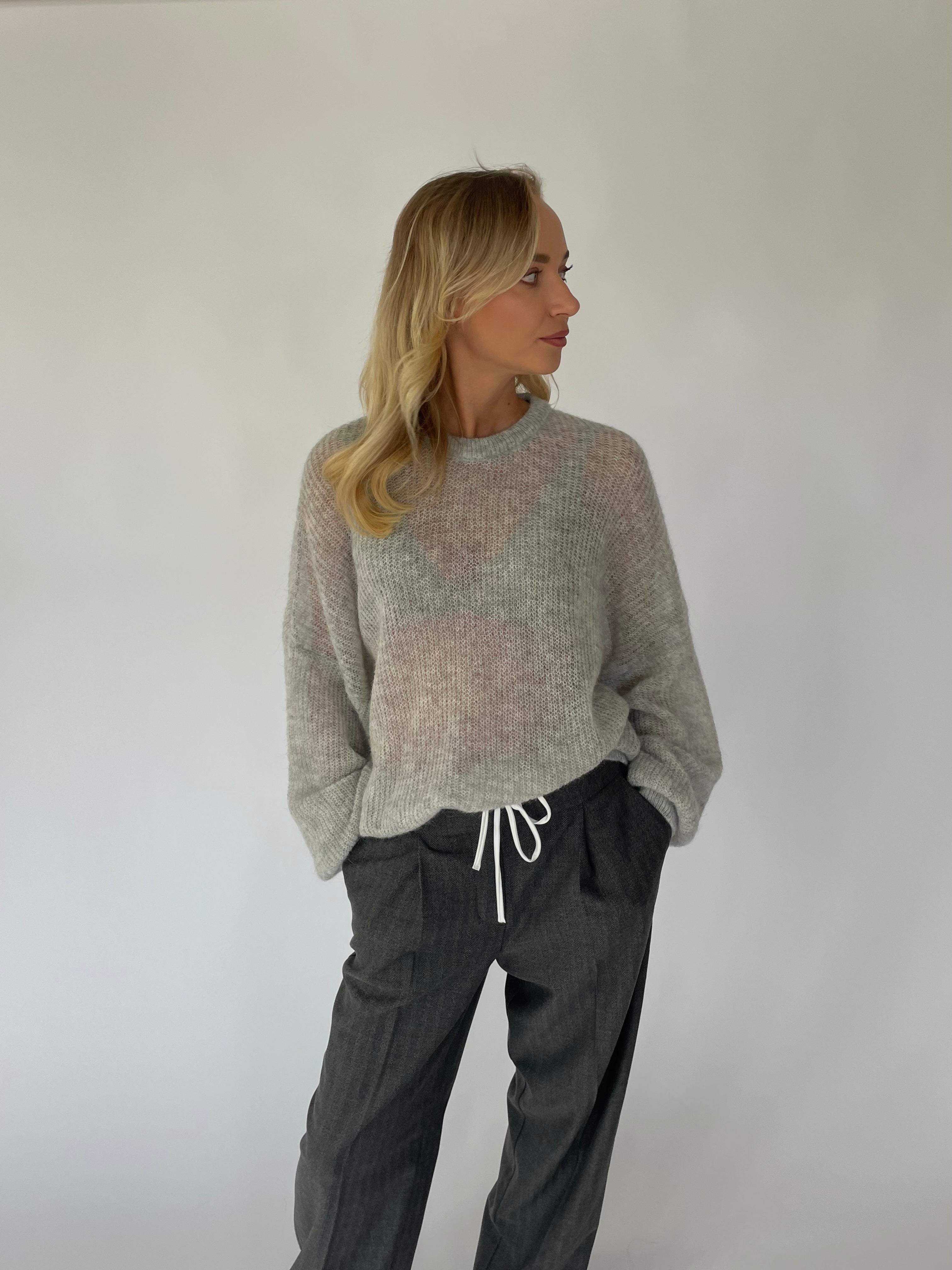 SPECIAL Alpakos ir Merino Vilnos Megztinis Šviesiai Pilka