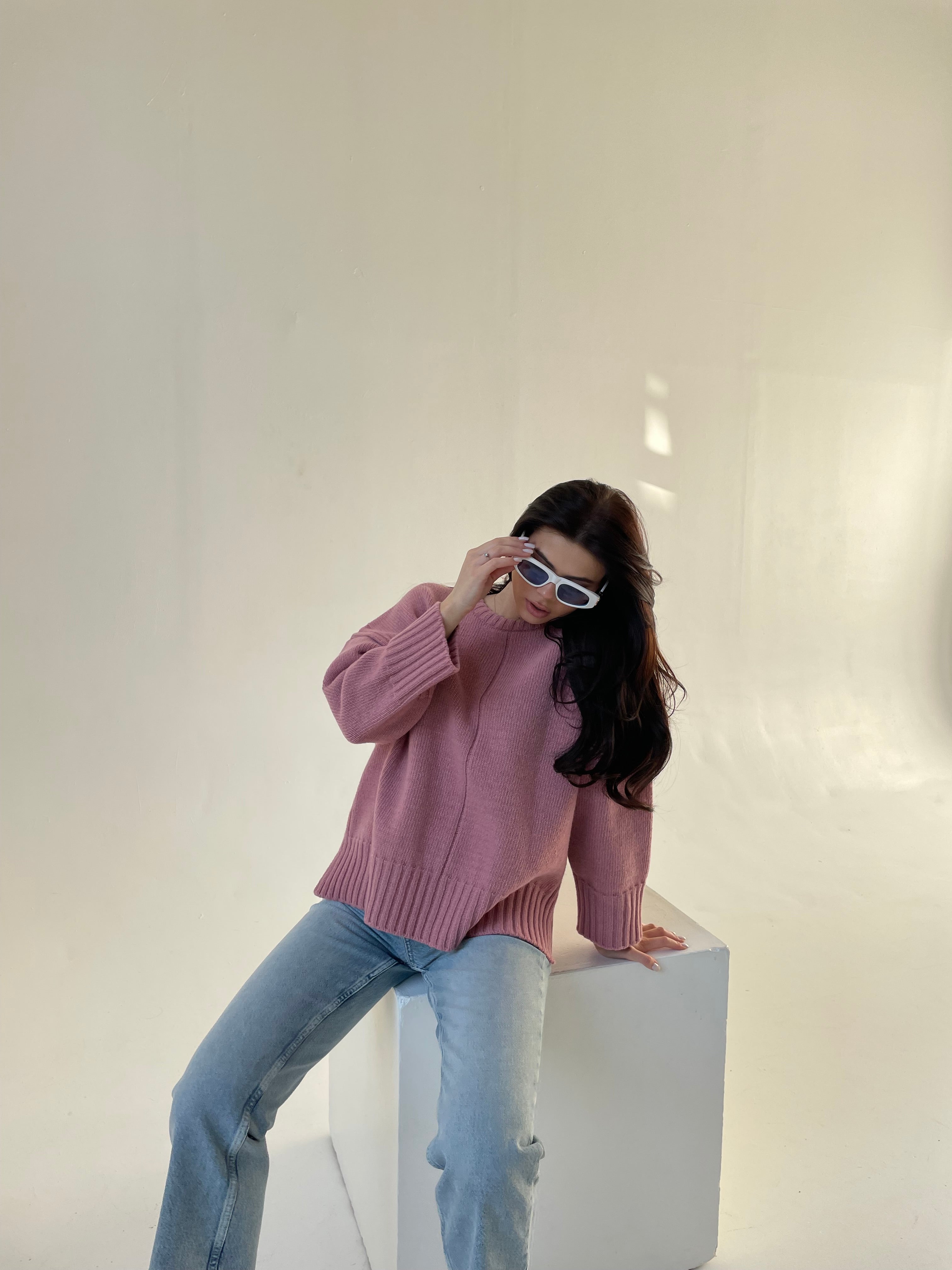 100% Merino Vilnos Megztinis Rožinė