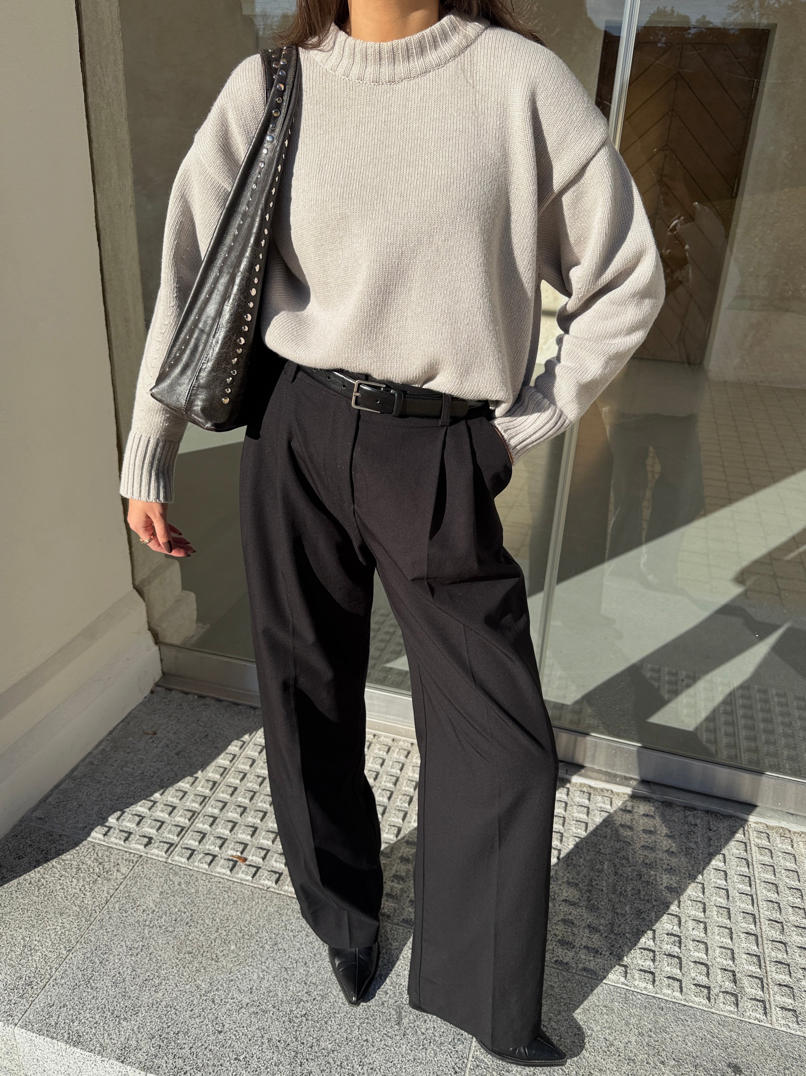 OSLO Kašmyro ir Merino Vilnos Megztinis Kreminė