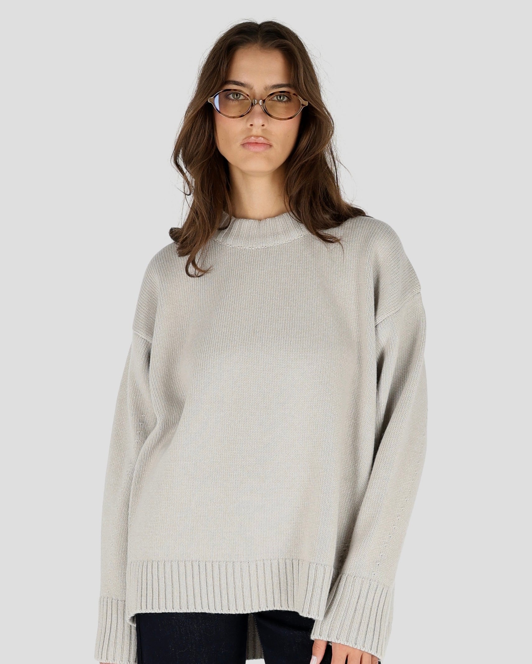 OSLO Kašmyro ir Merino Vilnos Megztinis Kreminė