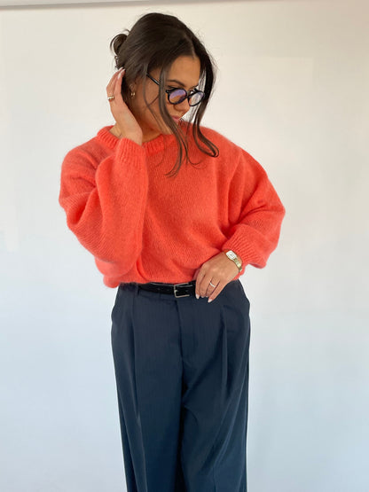 SOFT ROME Mohair and Merino Wool Sweater Orange