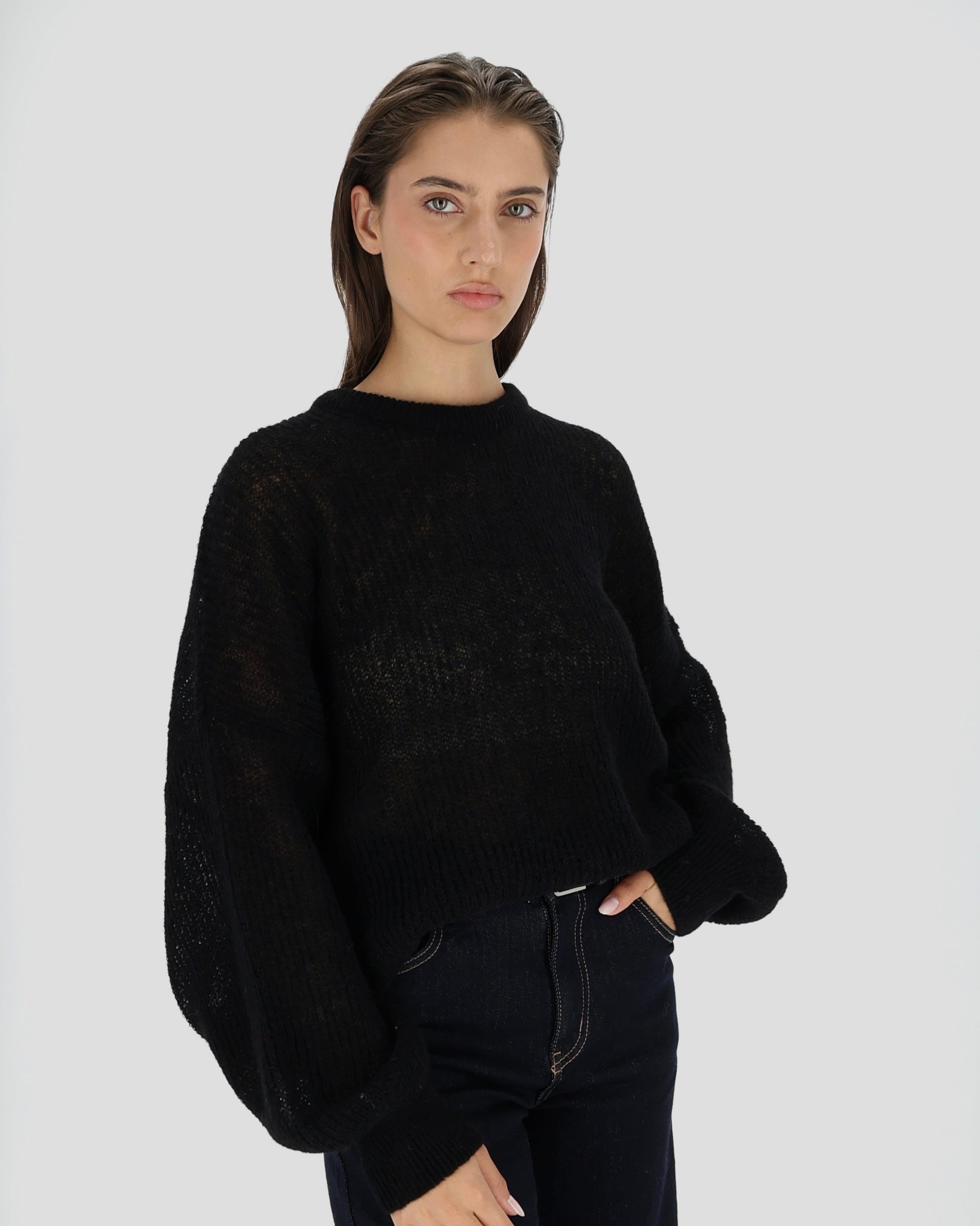 SPECIAL Alpakos ir Merino Vilnos Megztinis Juoda