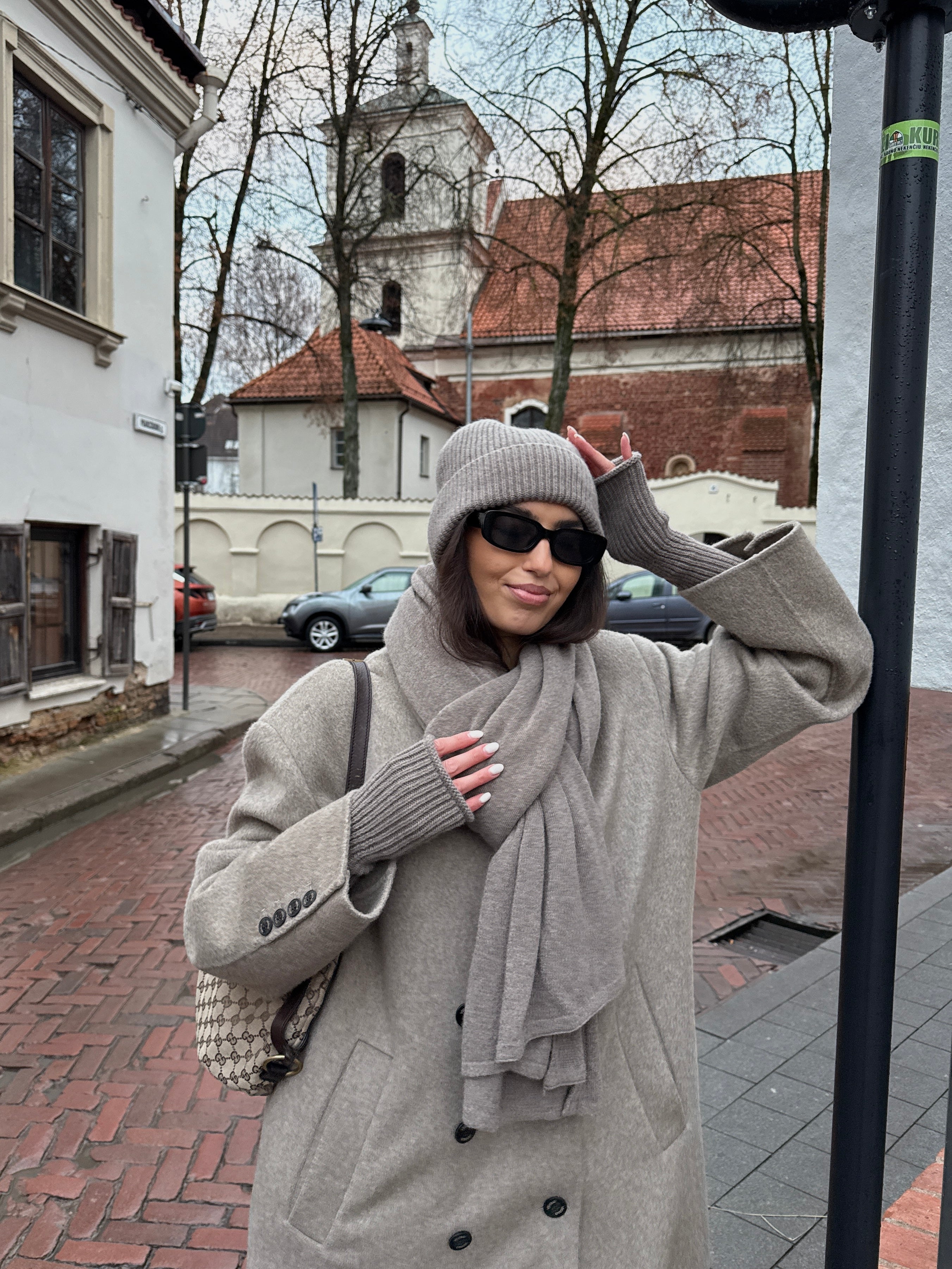 OSLO Merino Vilnos ir Kašmyro Šaliko ir Kepurės Rinkinys Šviesiai Ruda