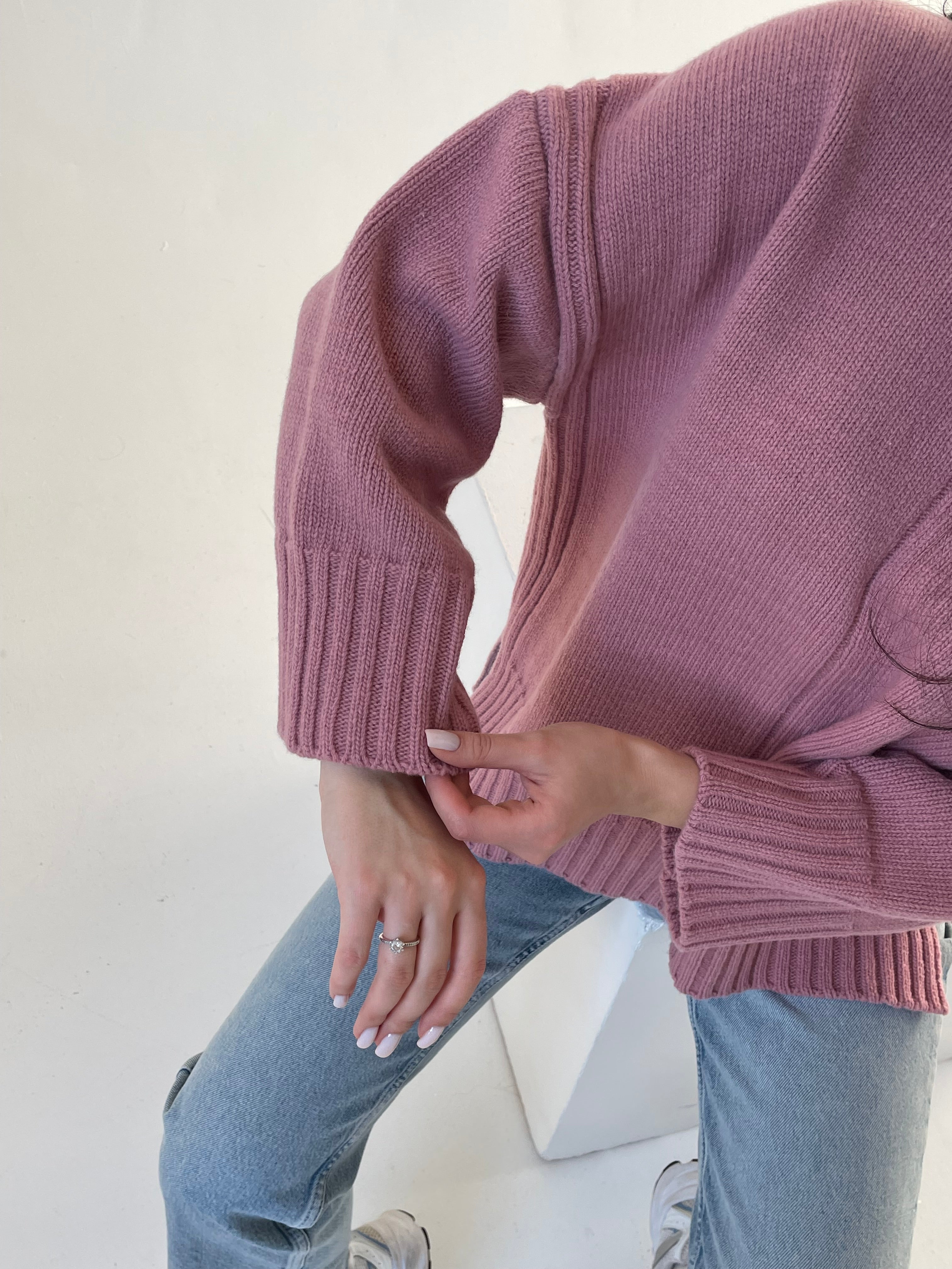 100% Merino Vilnos Megztinis Rožinė