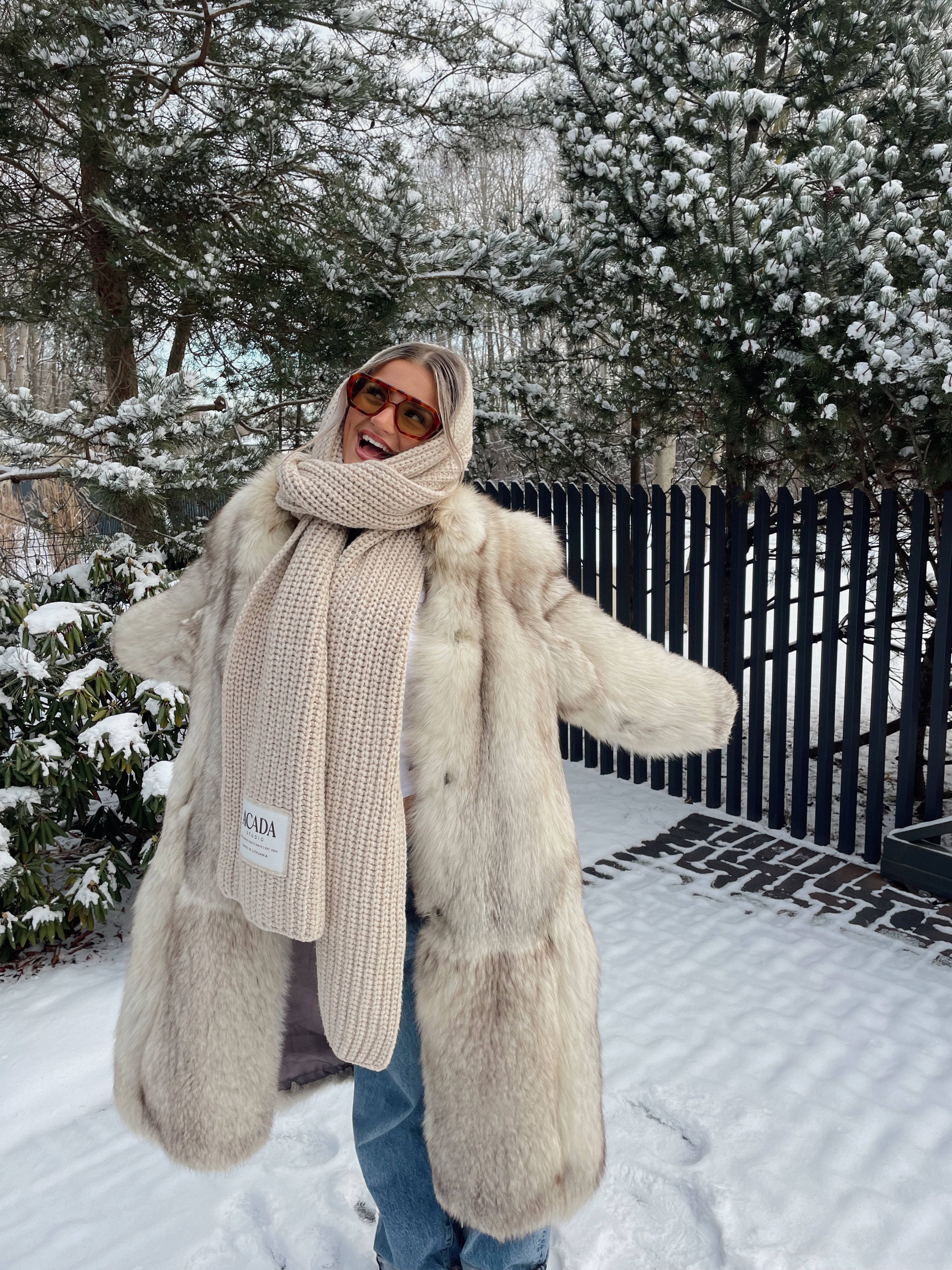 100% Merino Vilnos Šalikas Smėlio