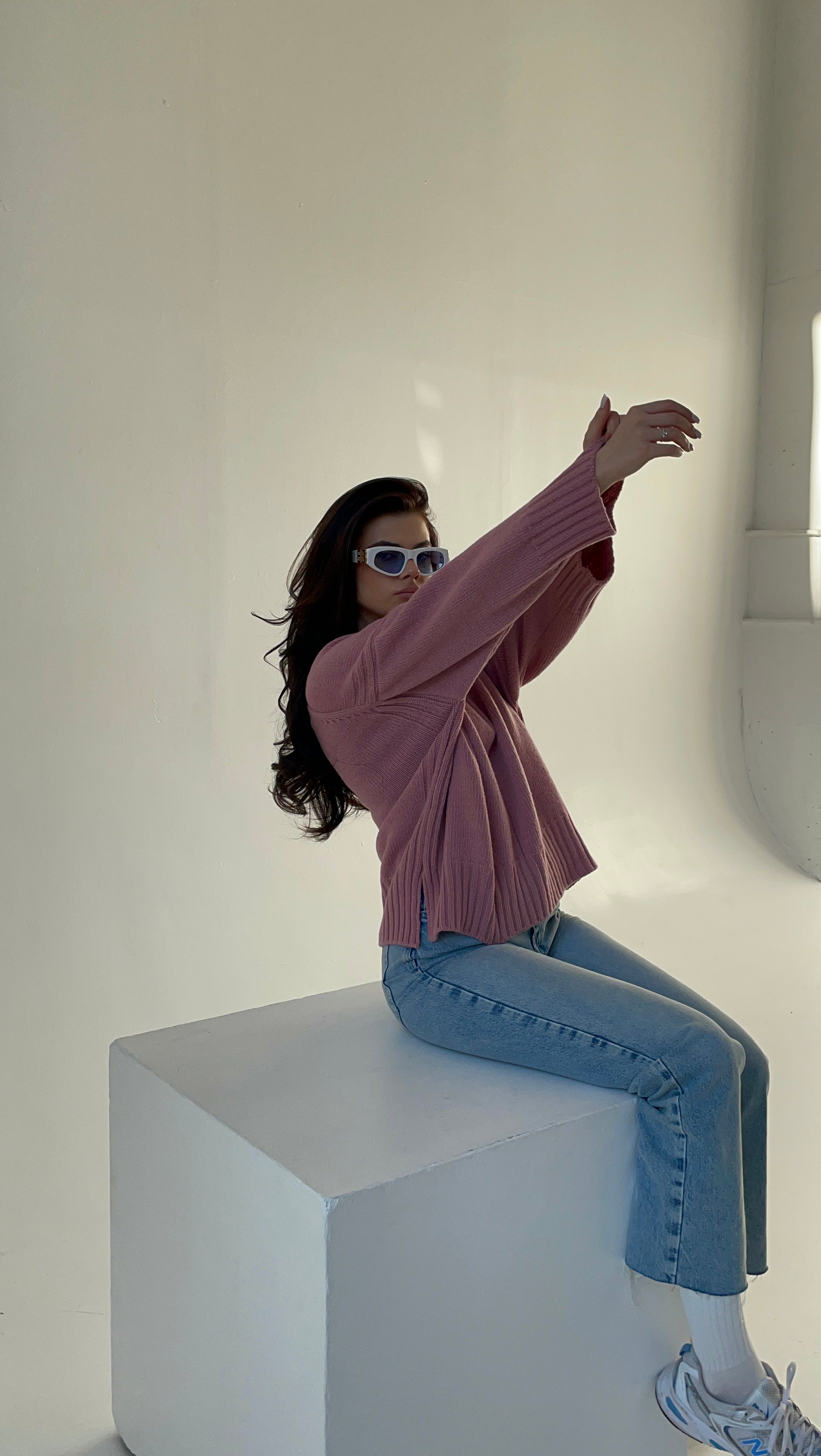 100% Merino Vilnos Megztinis Rožinė